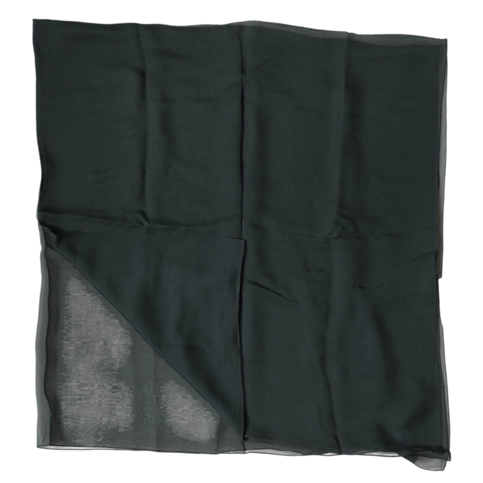 Dolce & Gabbana Dark Green Silk Neck Wrap Foulard  Scarf