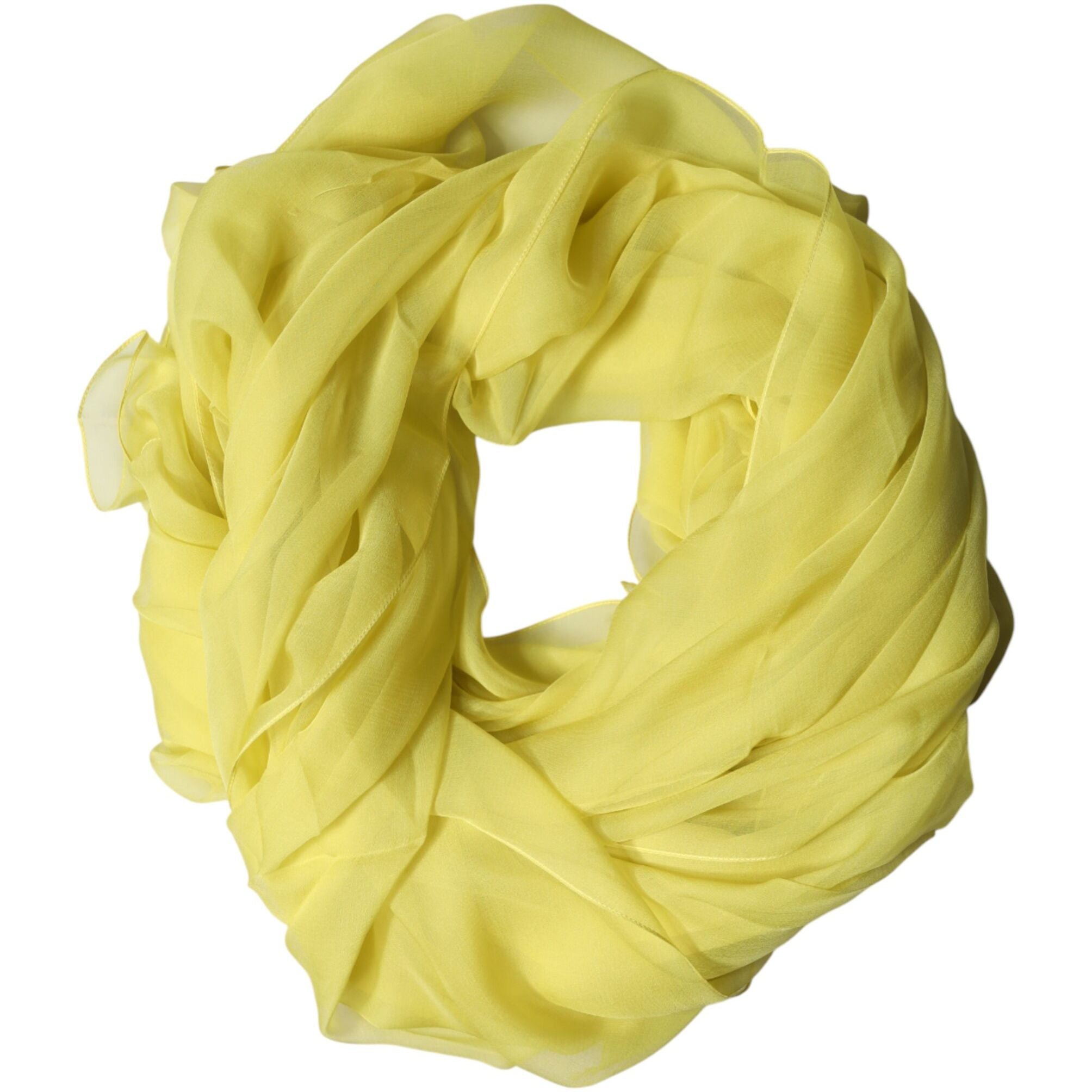 Dolce & Gabbana Yellow Stole Silk Neck Wrap Shawl Men  Scarf