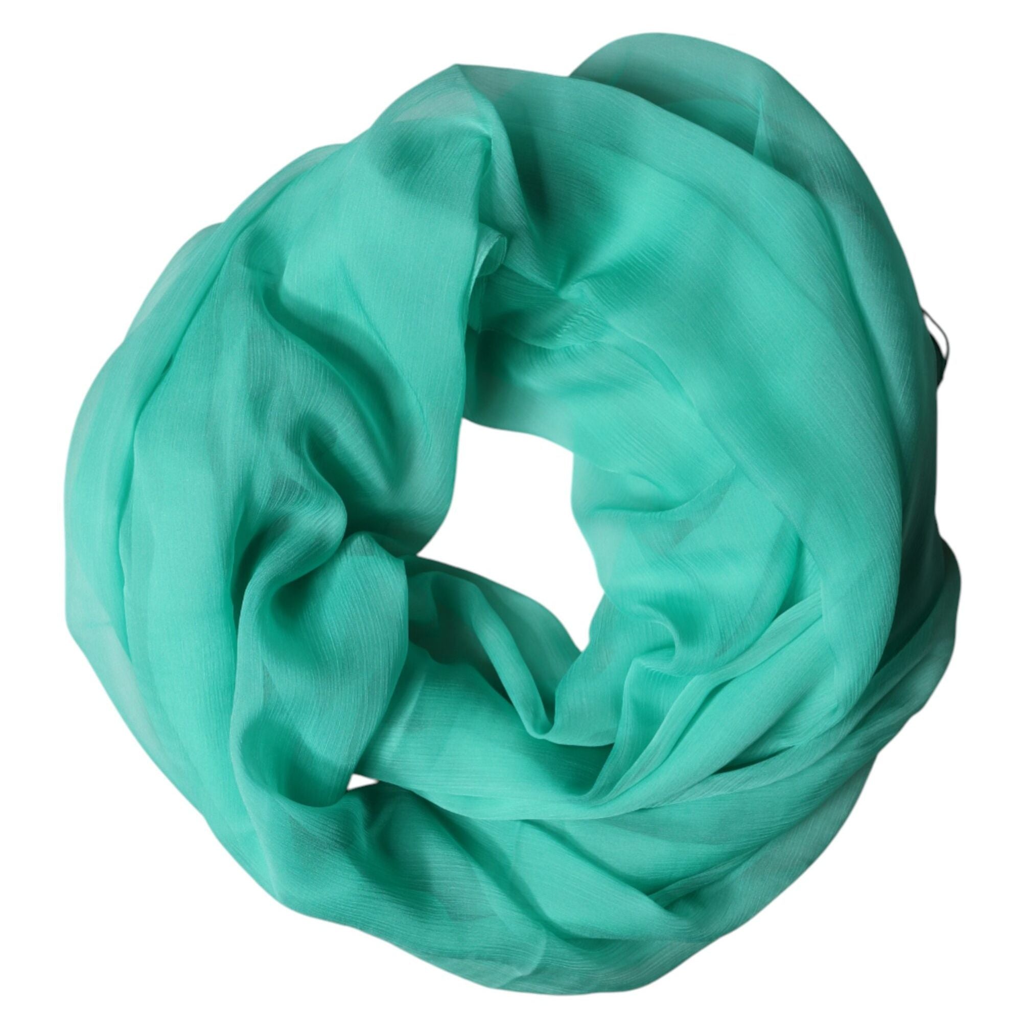 Dolce & Gabbana Teal Stole Silk Neck Wrap Shawl Men Scarf