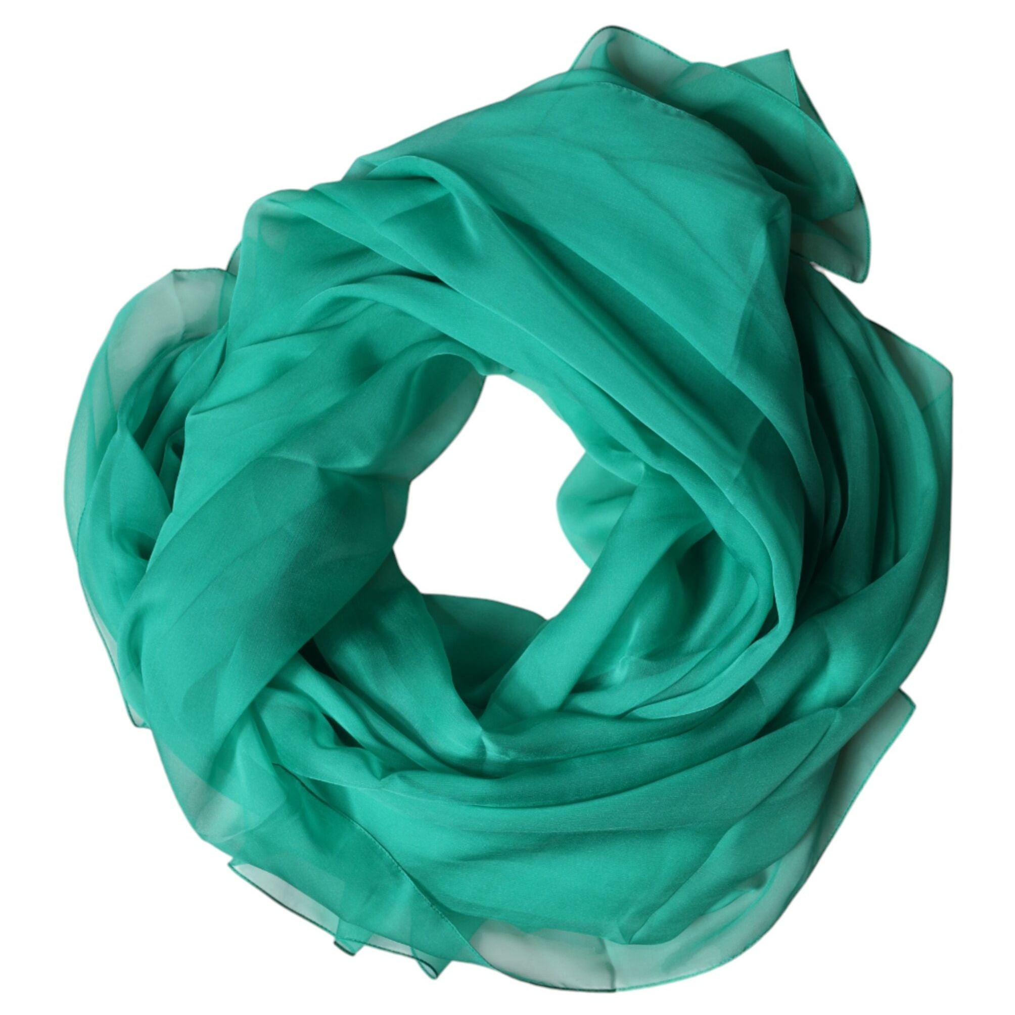 Dolce & Gabbana Green Stole Silk Neck Wrap Shawl Scarf