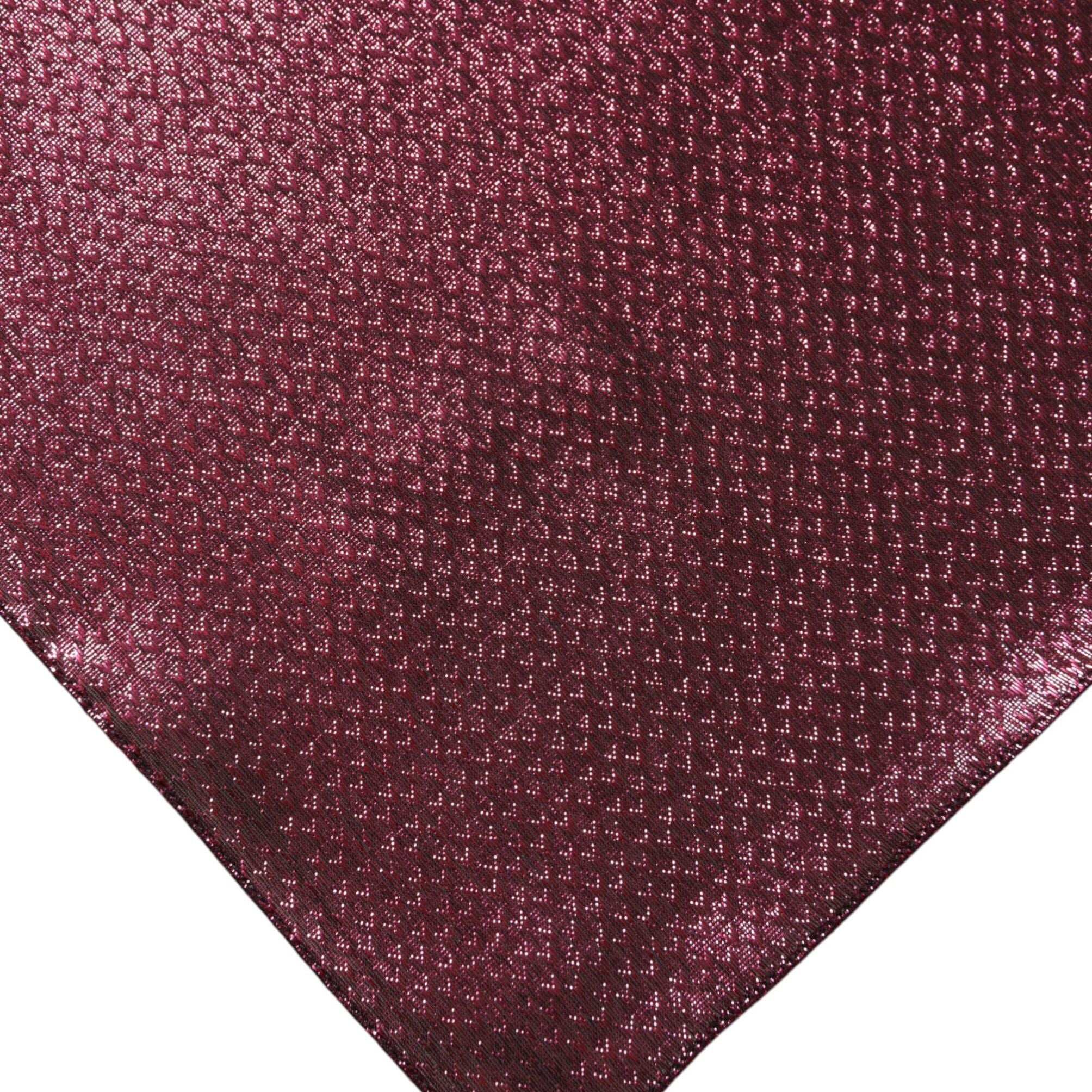 Dolce & Gabbana Metallic Pink Silk Square Foulard Scarf
