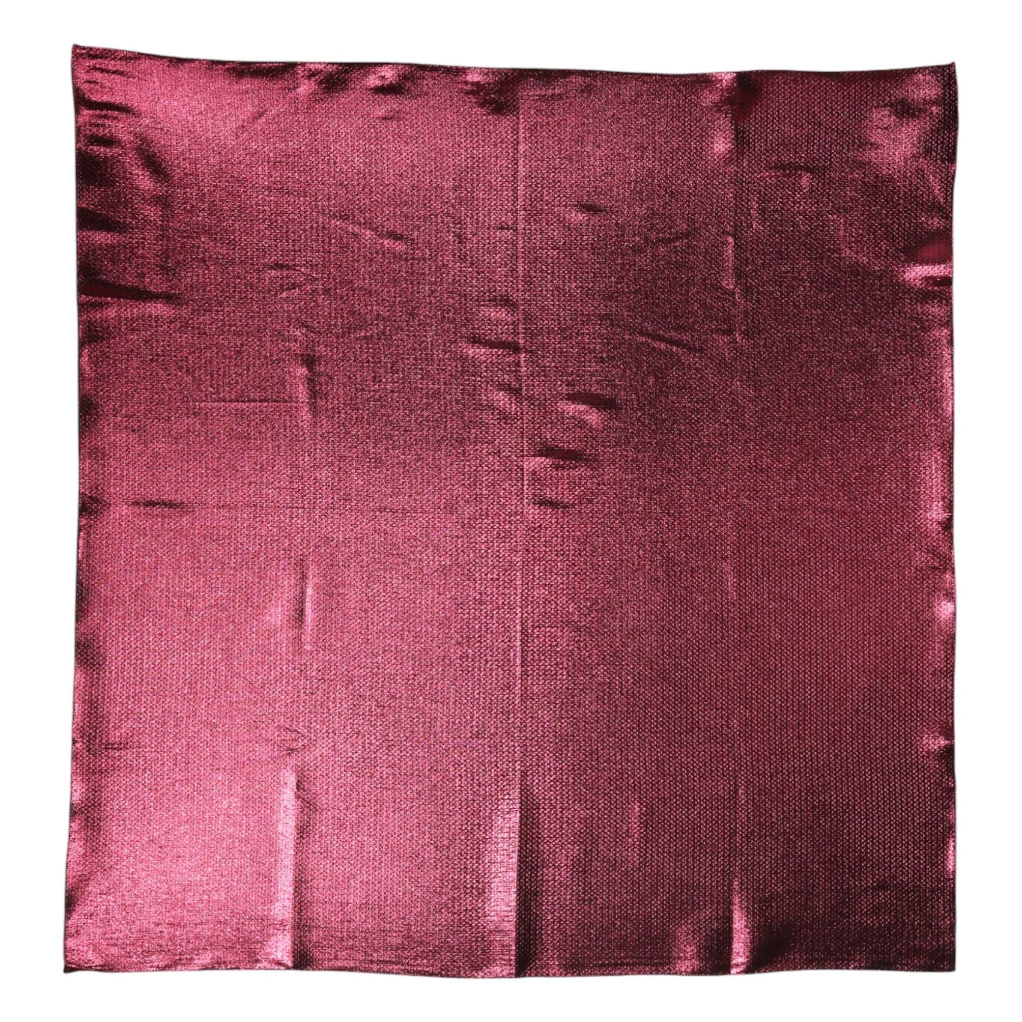 Dolce & Gabbana Metallic Pink Silk Square Foulard Scarf