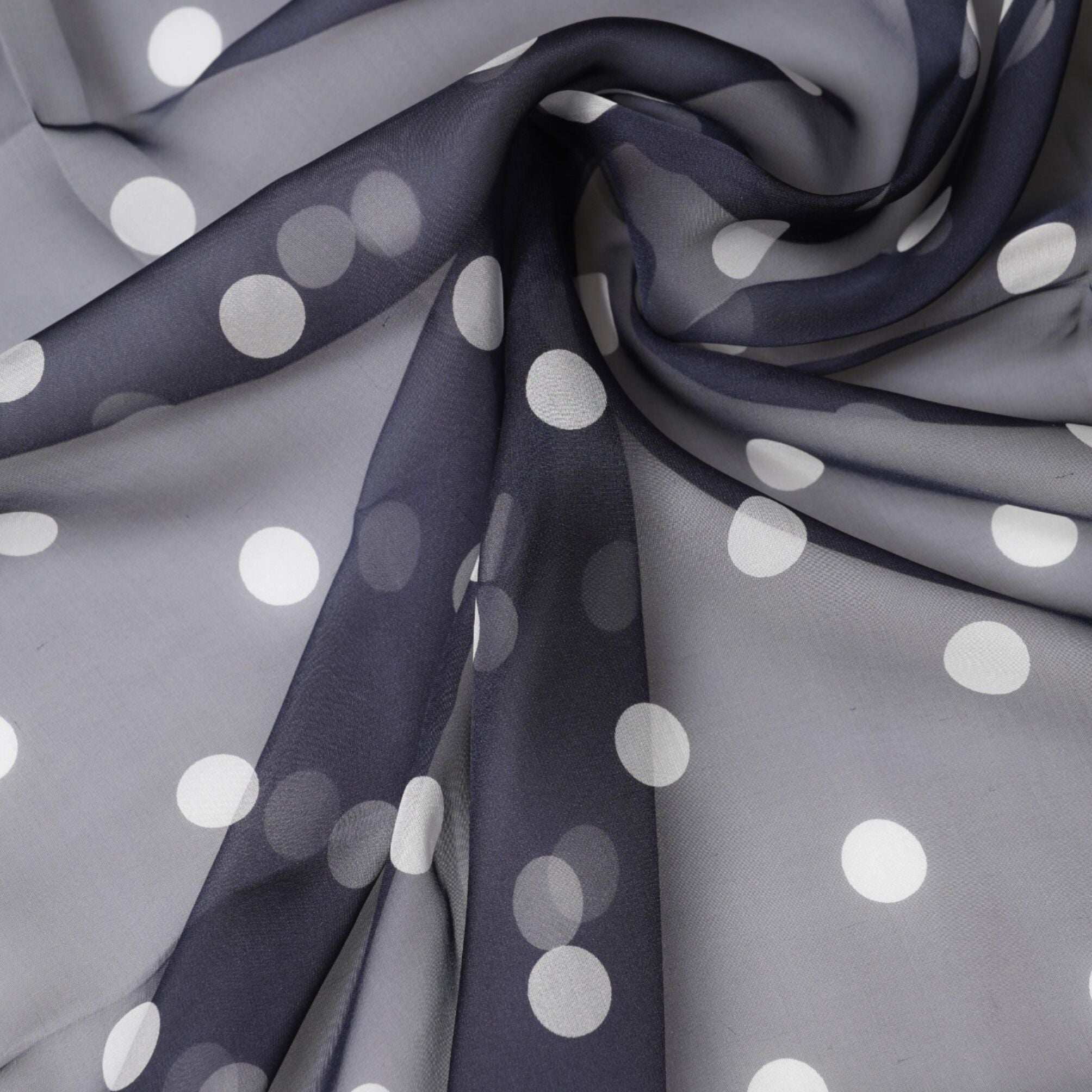 Dolce & Gabbana Blue Polka Dot Silk Neck Wrap Shawl 205cm x 132cm Scarf