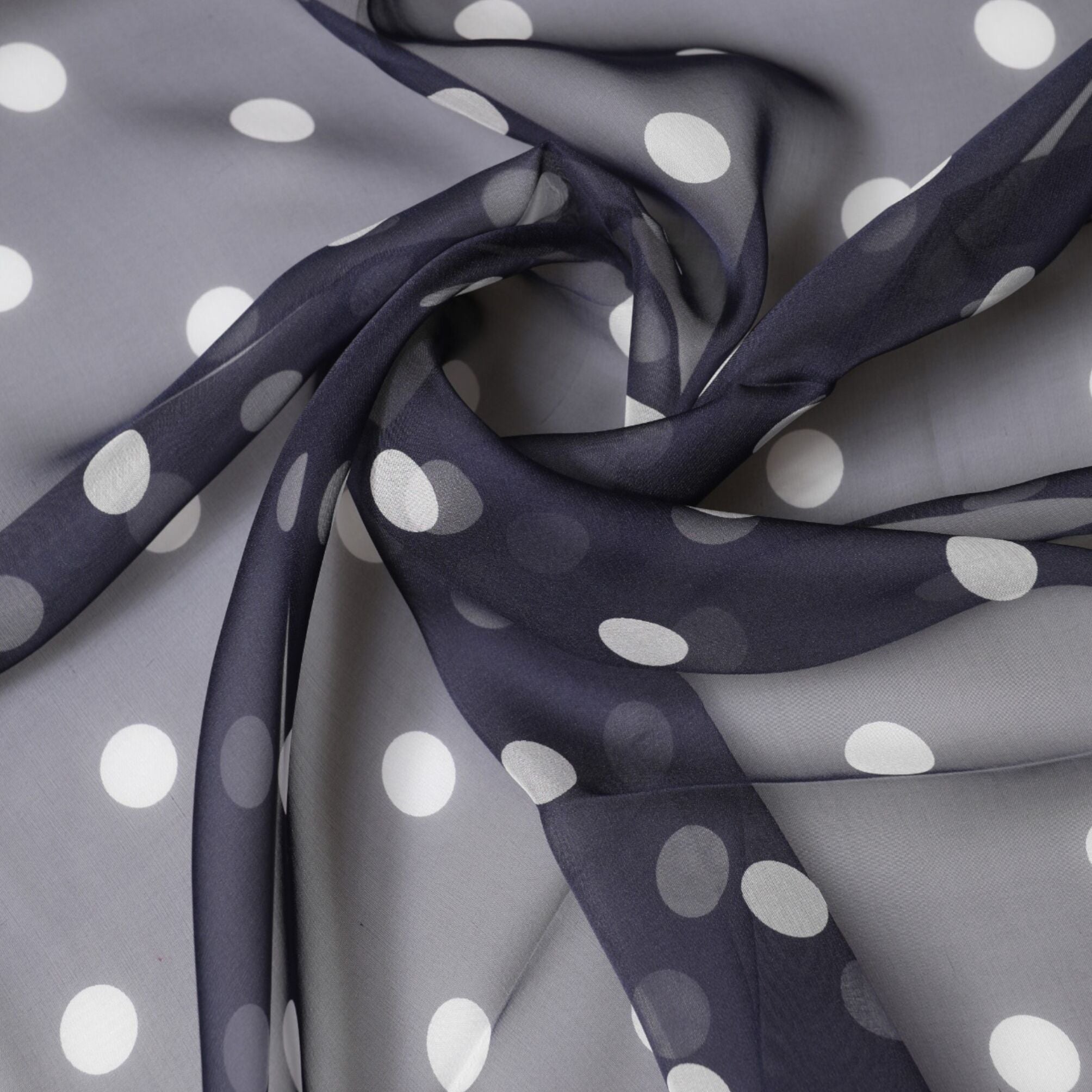 Dolce & Gabbana Blue Polka Dot Silk Square Foulard 91.5cm x 89.5cm Scarf