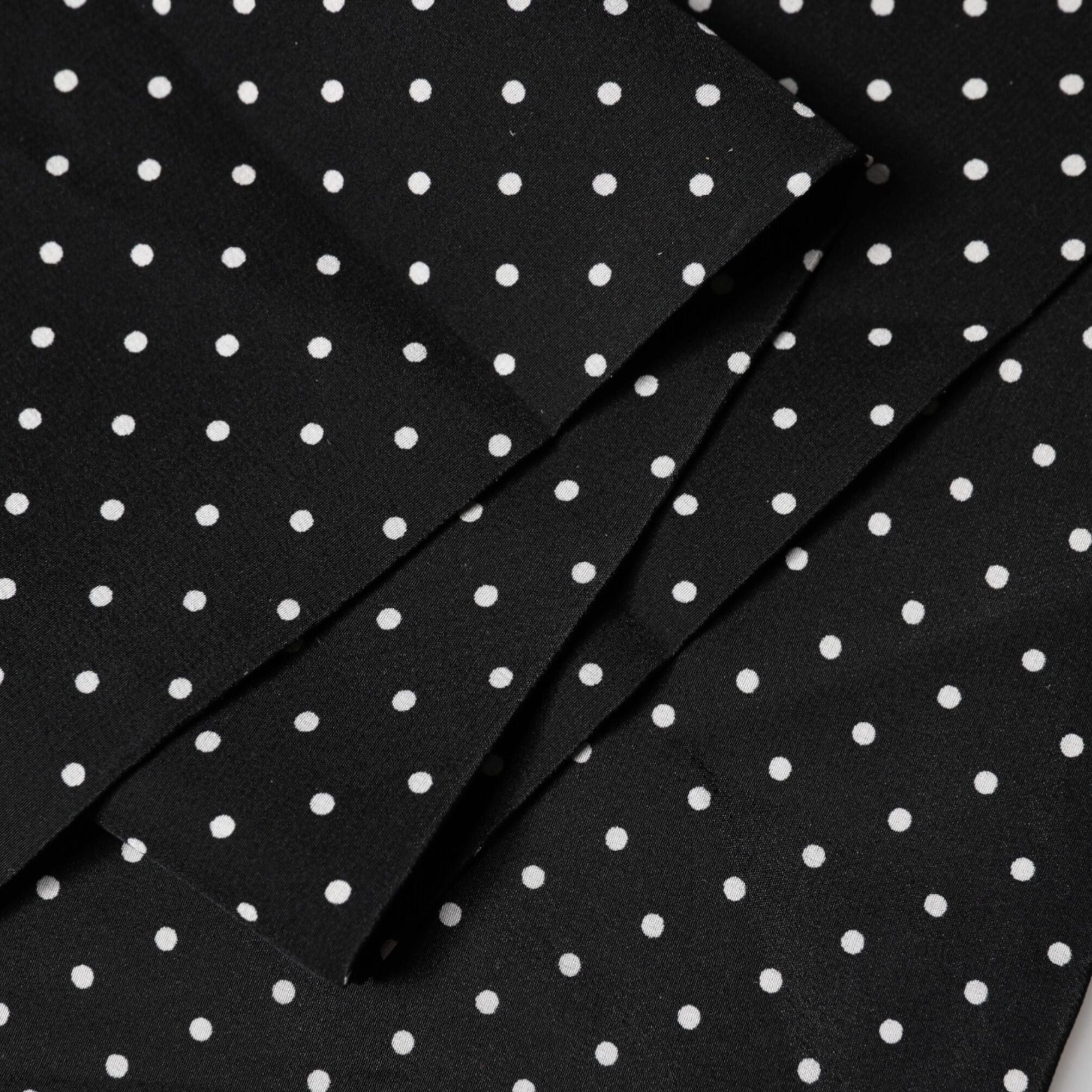 Dolce & Gabbana Black Polka Dot Neck Wrap Foulard 133.5cm x 12.5cm Scarf