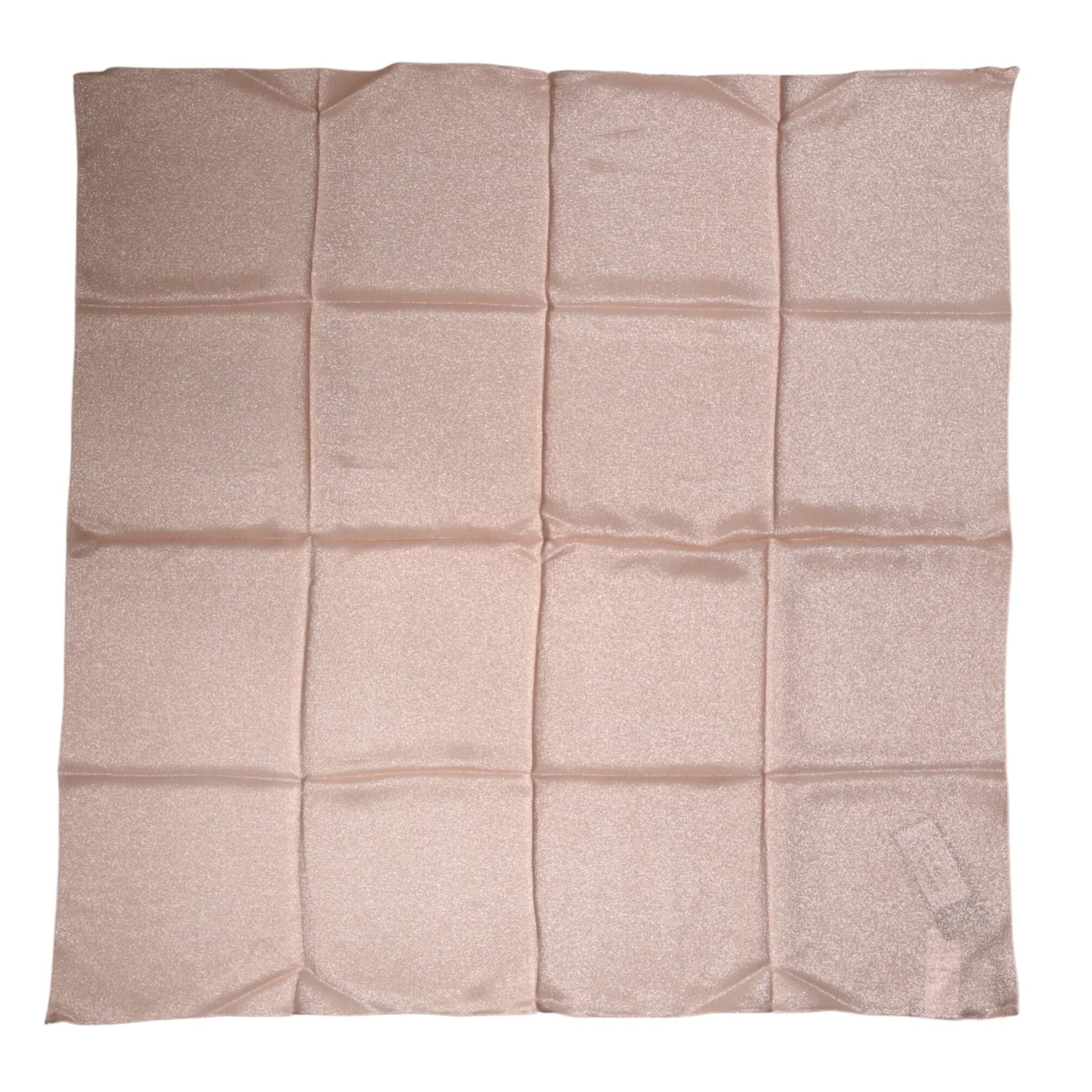 Dolce & Gabbana Light Pink Silk Blend Square Foulard 87.5cm x86.5cm Scarf