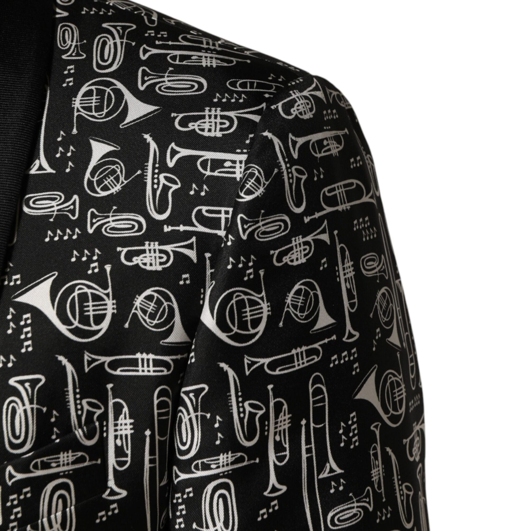 Dolce & Gabbana Black Jazz Club Silk Single Breasted Blazer