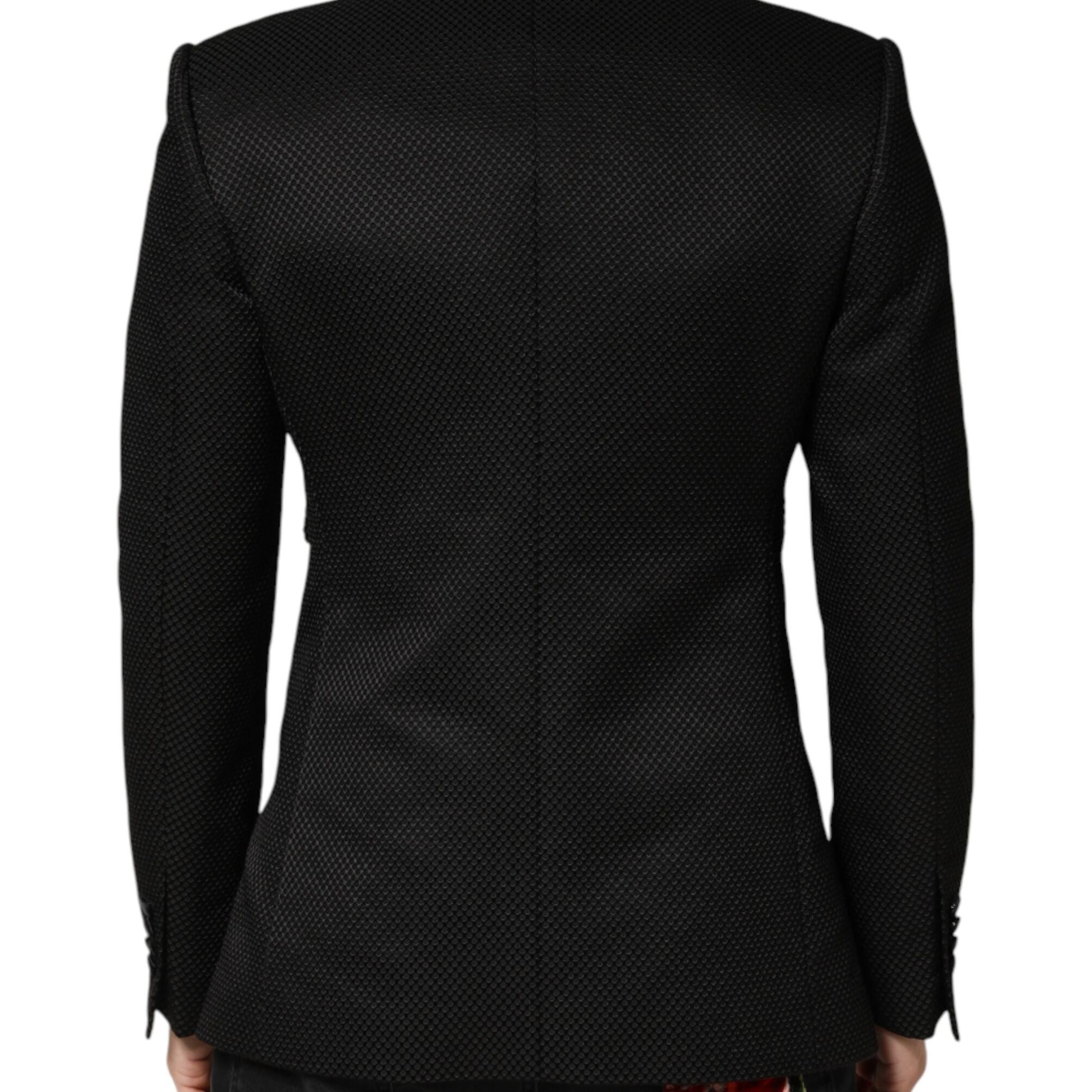 Dolce & Gabbana Black Cotton Double Breasted 2 Button Blazer