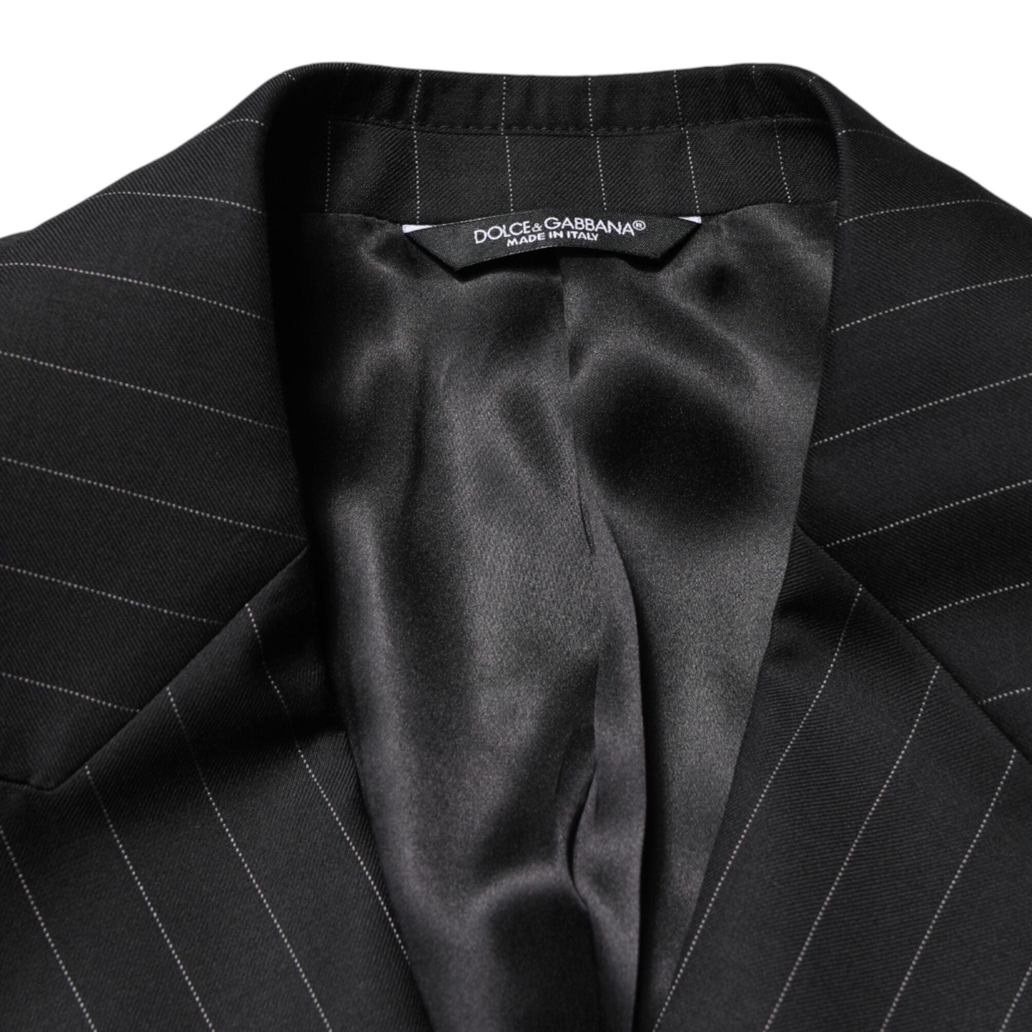Dolce & Gabbana Black Stripes Double Breasted 2Button Blazer