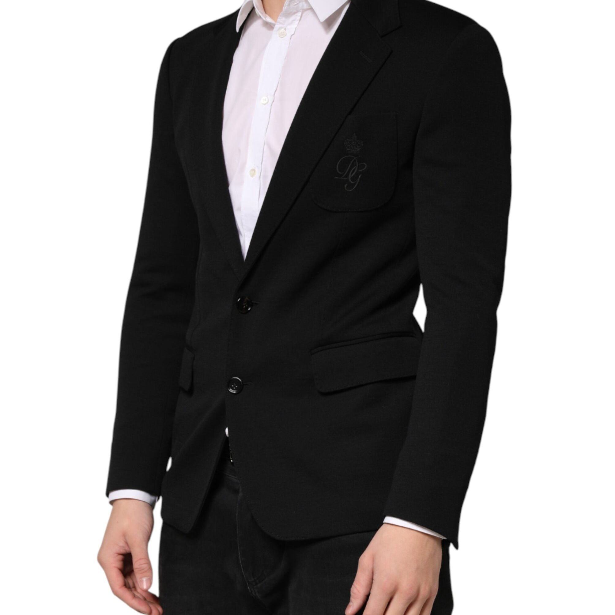 Dolce & Gabbana Black Wool Single Breasted 2 Button Blazer