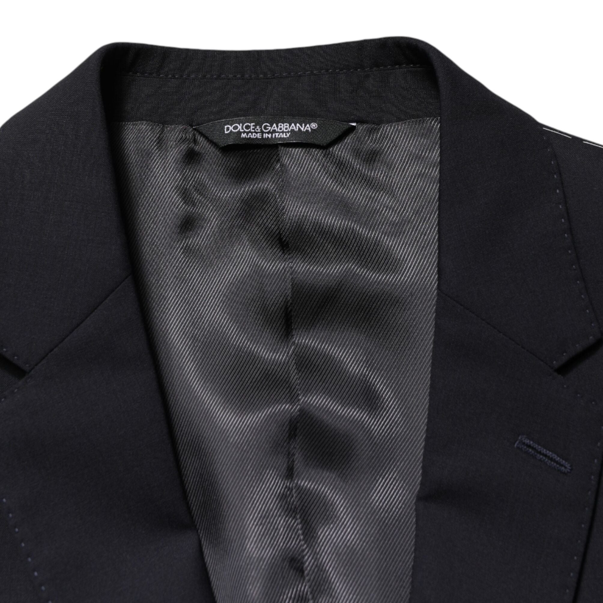 Dolce & Gabbana Black Wool Single Breasted 2 Button Blazer