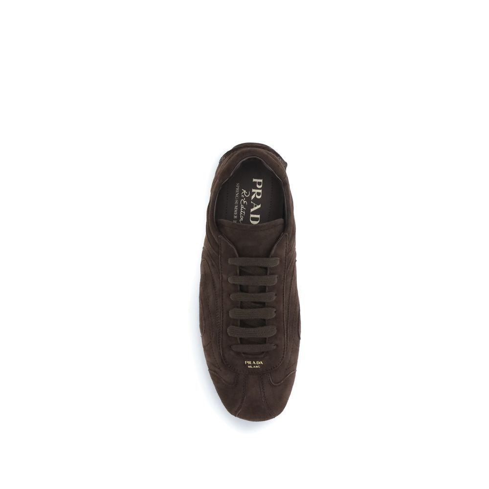 Prada Brown Calf Leather Bos Taurus Athletic Sneakers