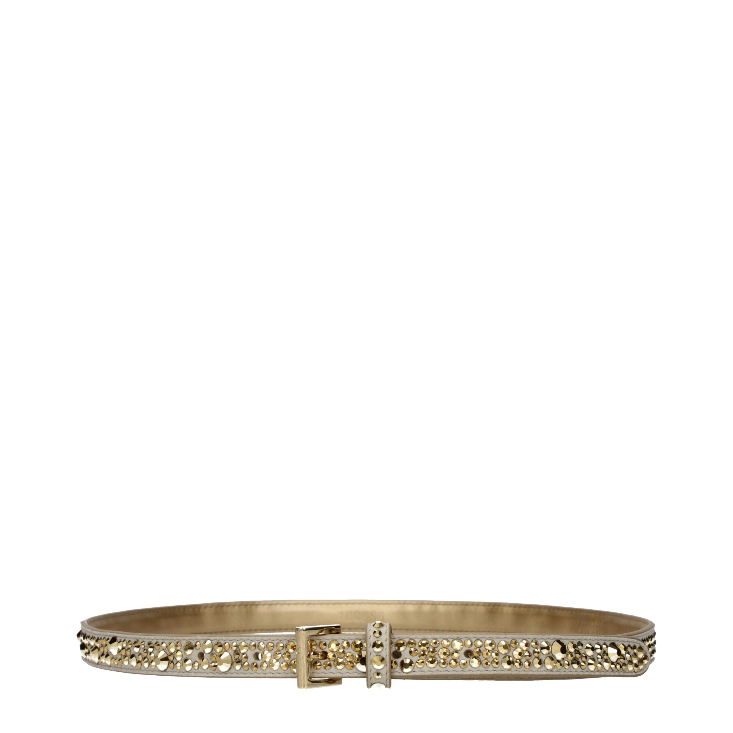 Prada Gold Leather Regular Belt