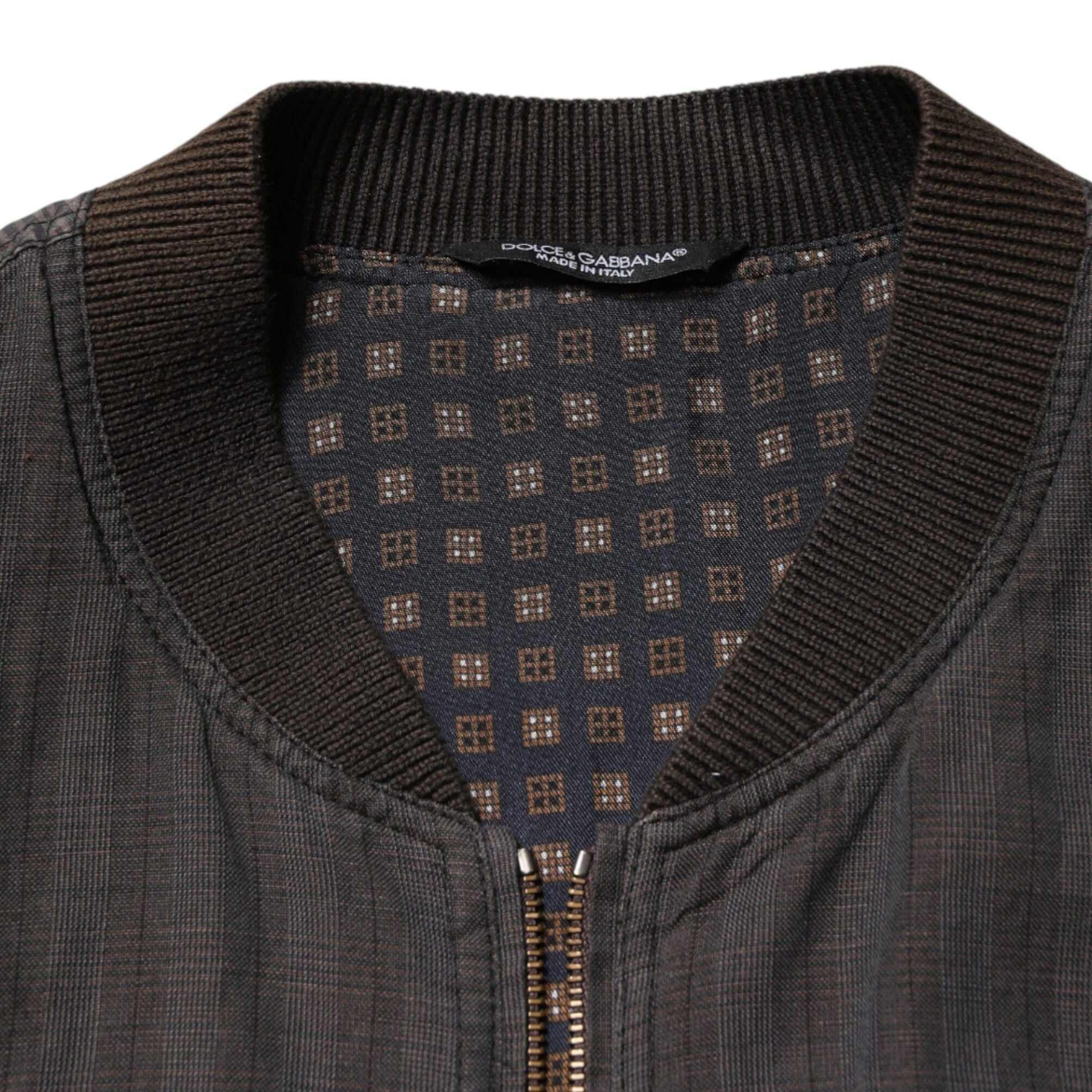 Dolce & Gabbana Black Stripes Cotton Full Zip Bomber Jacket