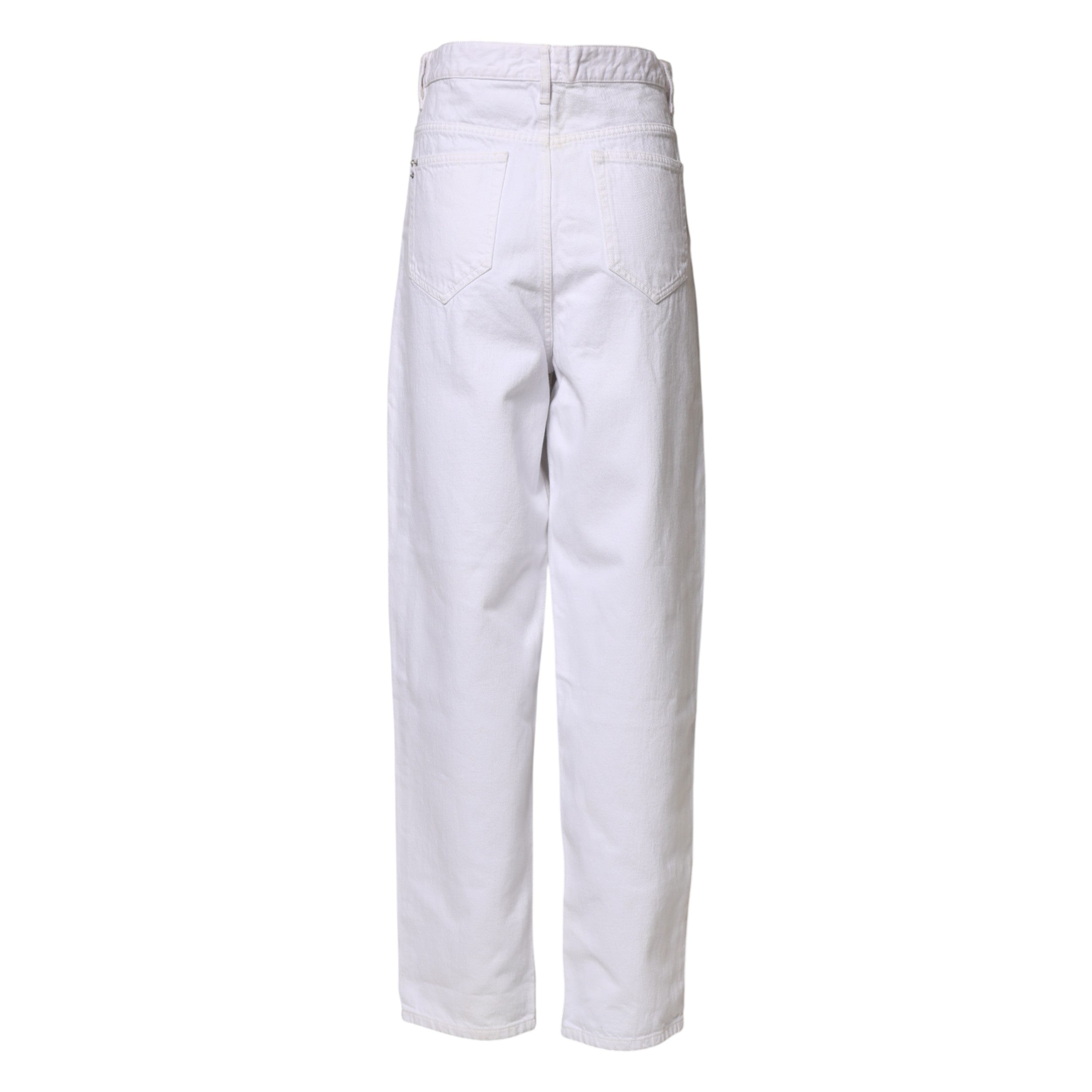 ISABEL MARANT ETOILE White High Waist Straight Denim Jeans