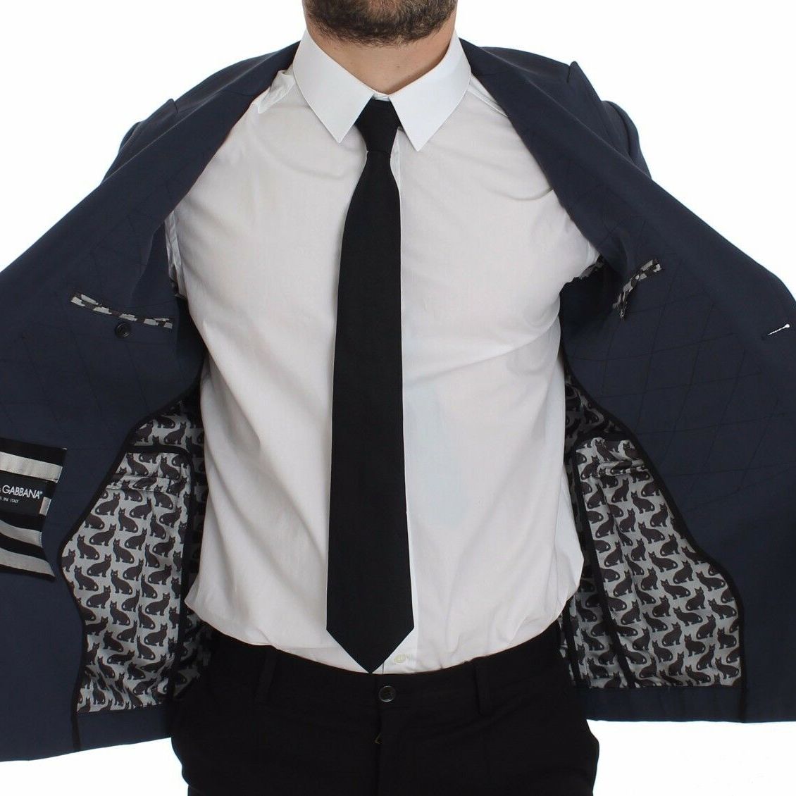 Dolce & Gabbana Blue Cotton Stretch Casual Blazer