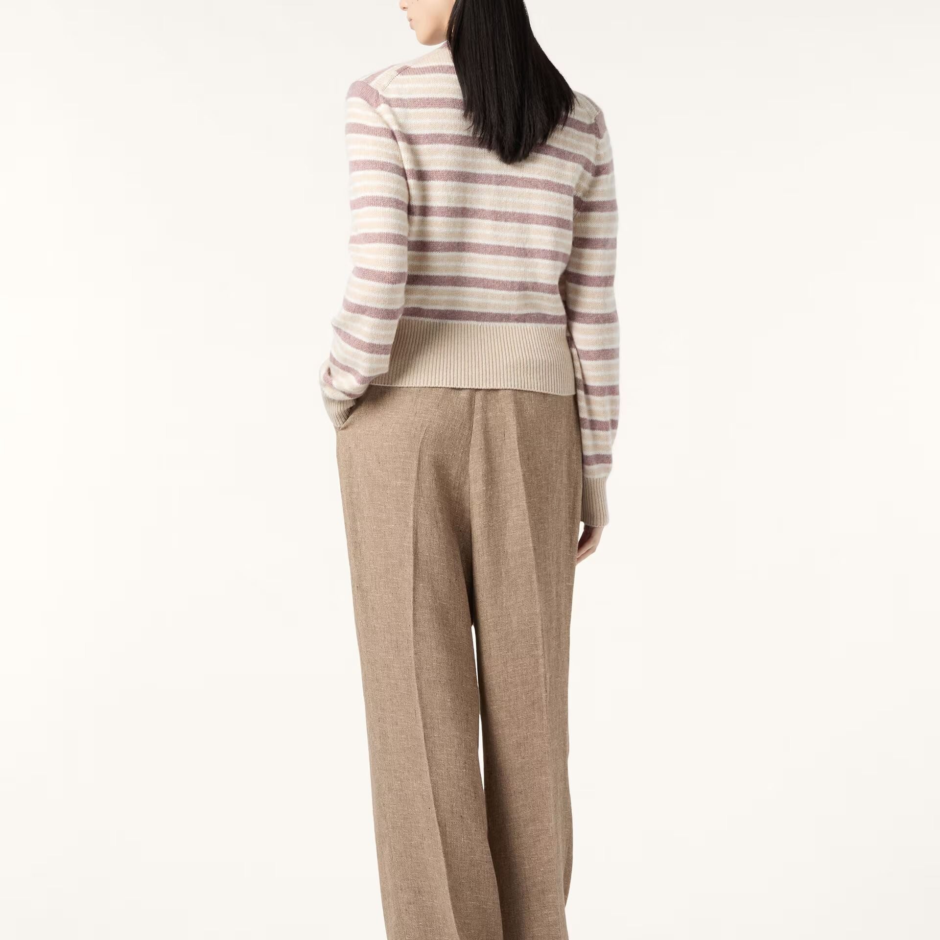 Loro Piana Fobello Stripes Cardigan in Baby Cashmere