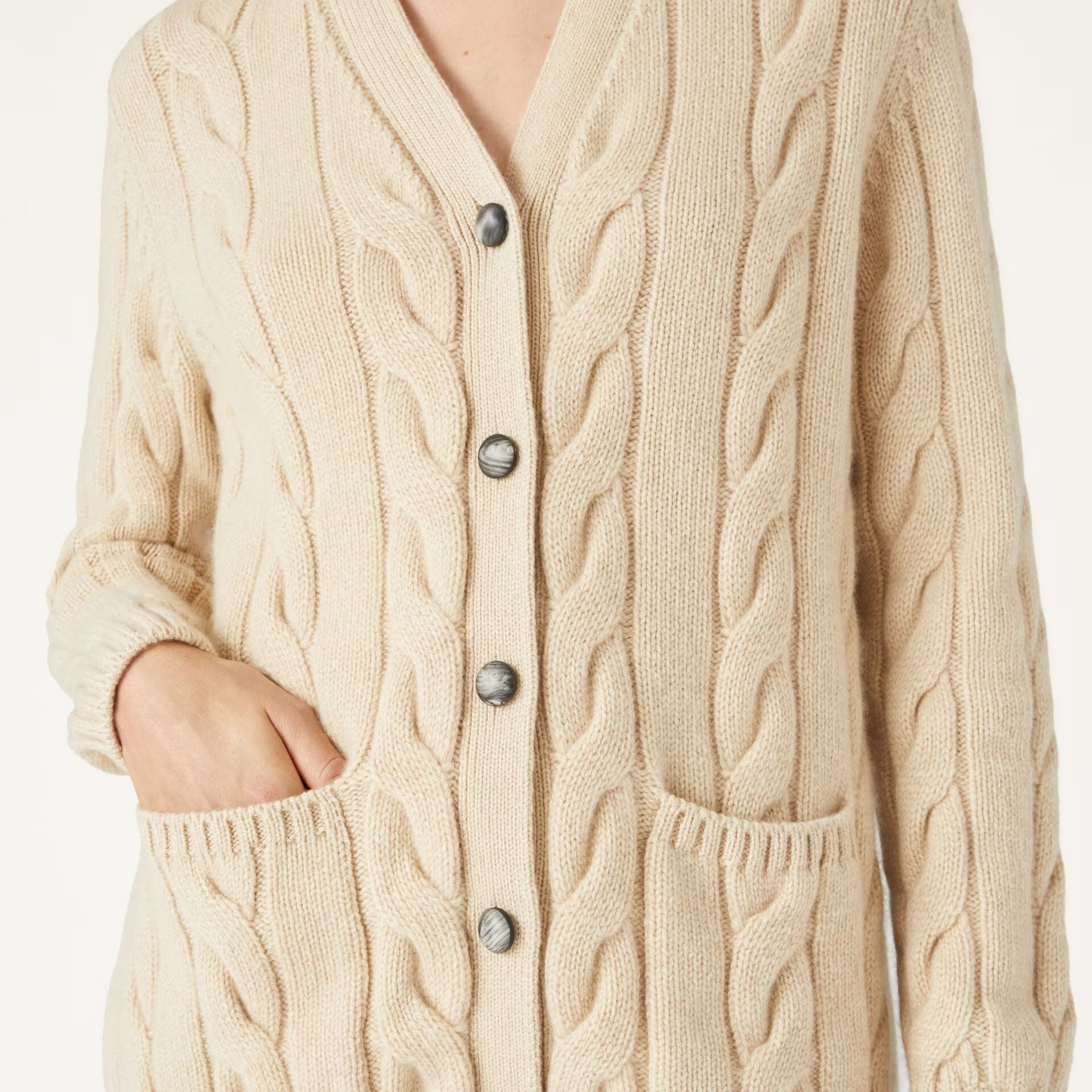Loro Piana Napier Cardigan in Baby Cashmere Coarsehair
