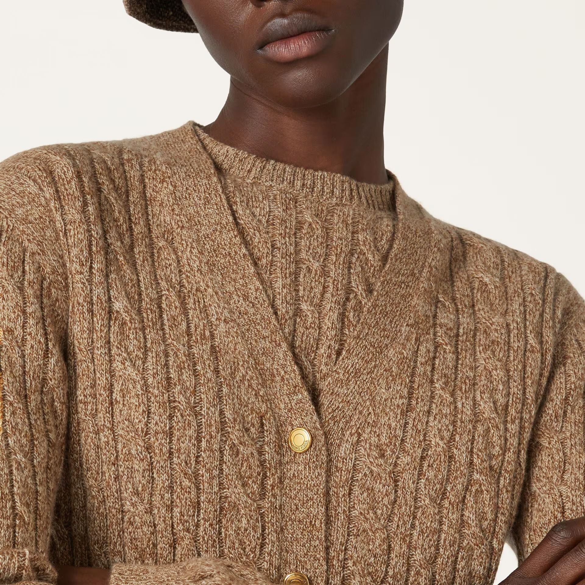 Loro Piana Treccia Cardigan in Baby Cashmere