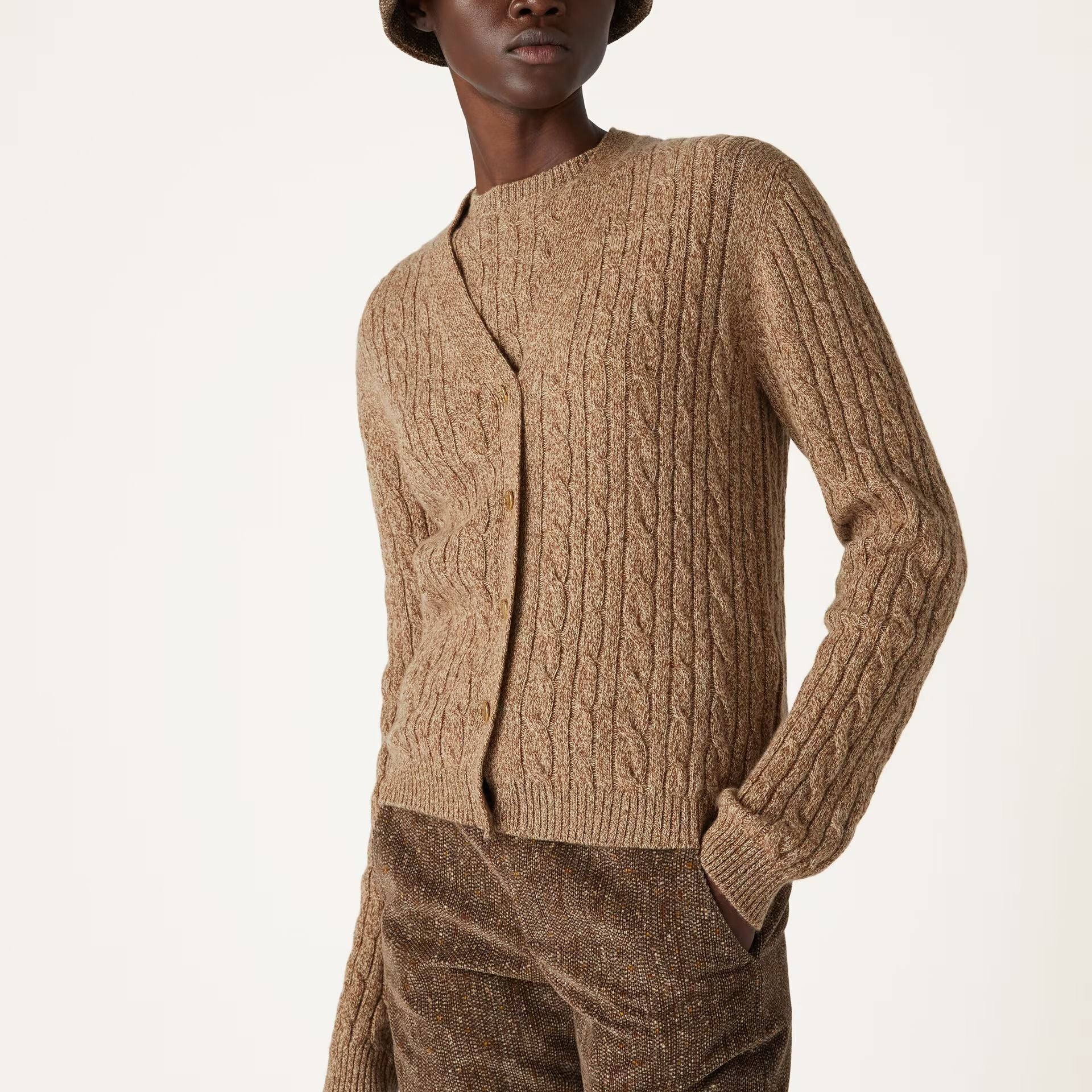 Loro Piana Treccia Cardigan in Baby Cashmere