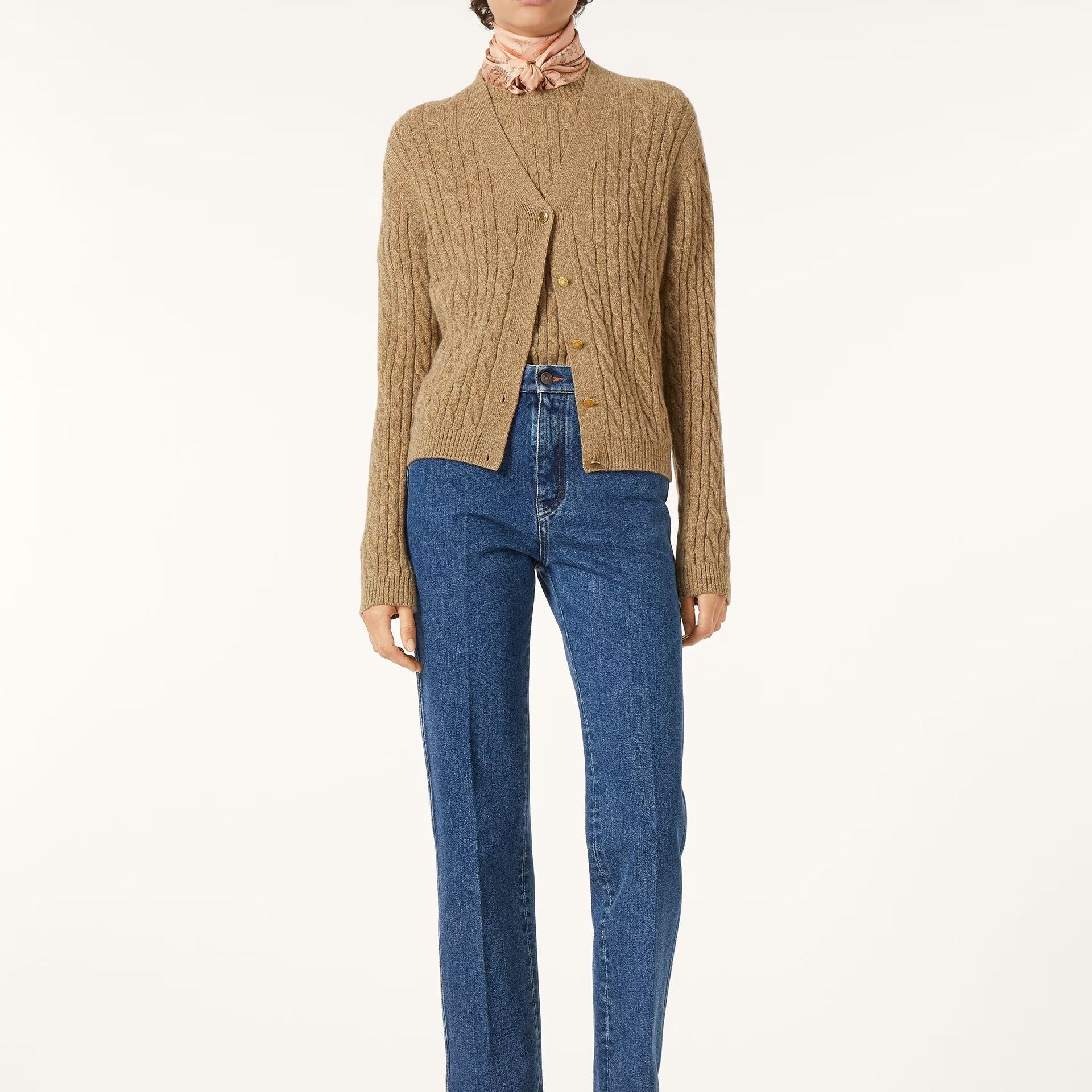Loro Piana Treccia Cardigan in Baby Cashmere