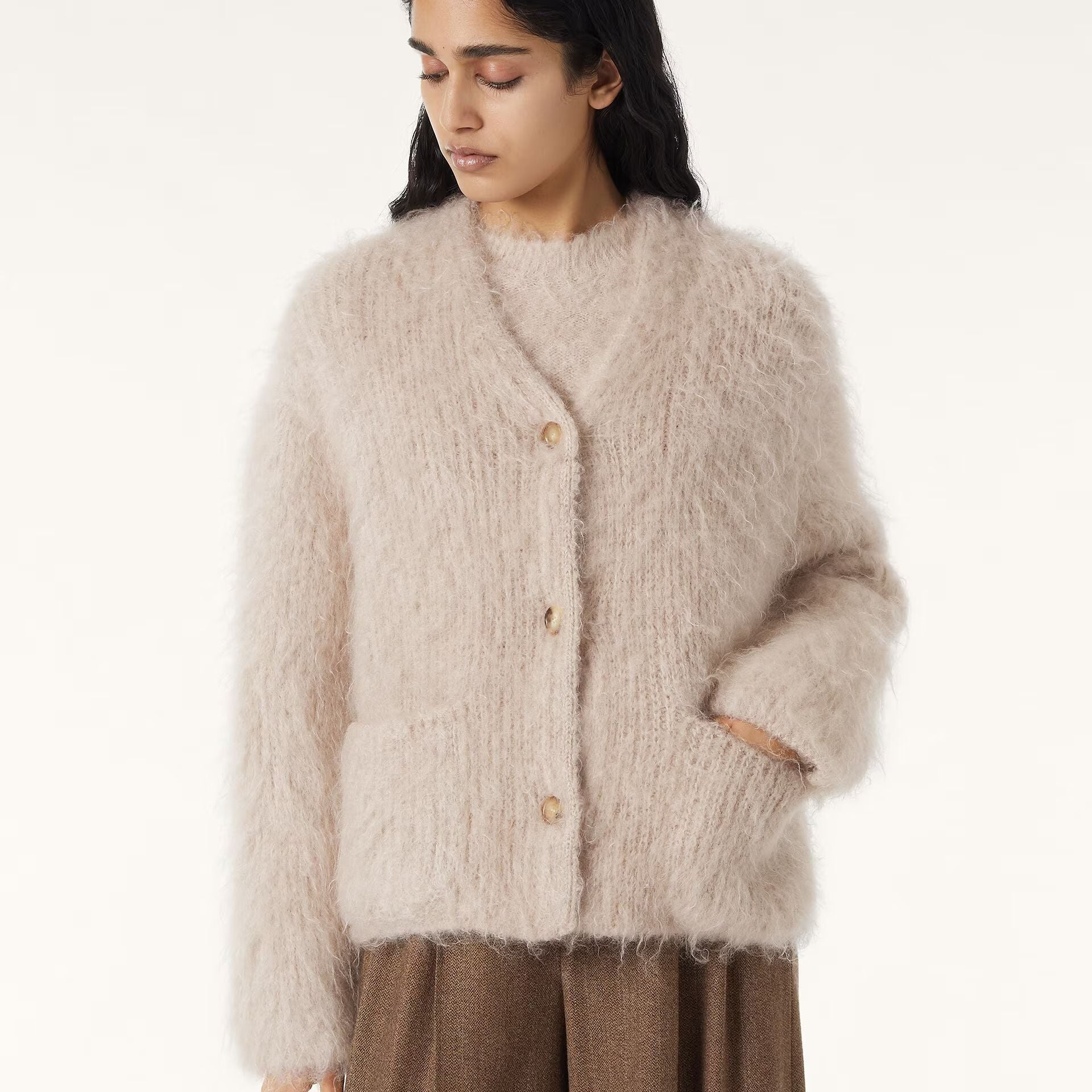 Loro Piana Cherry Hill Cardigan in Mohair, Cashmere
