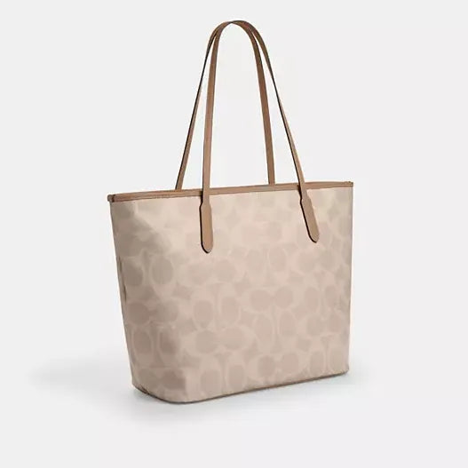 Coach Large City Tote Bag In Maxi Signature Canvas