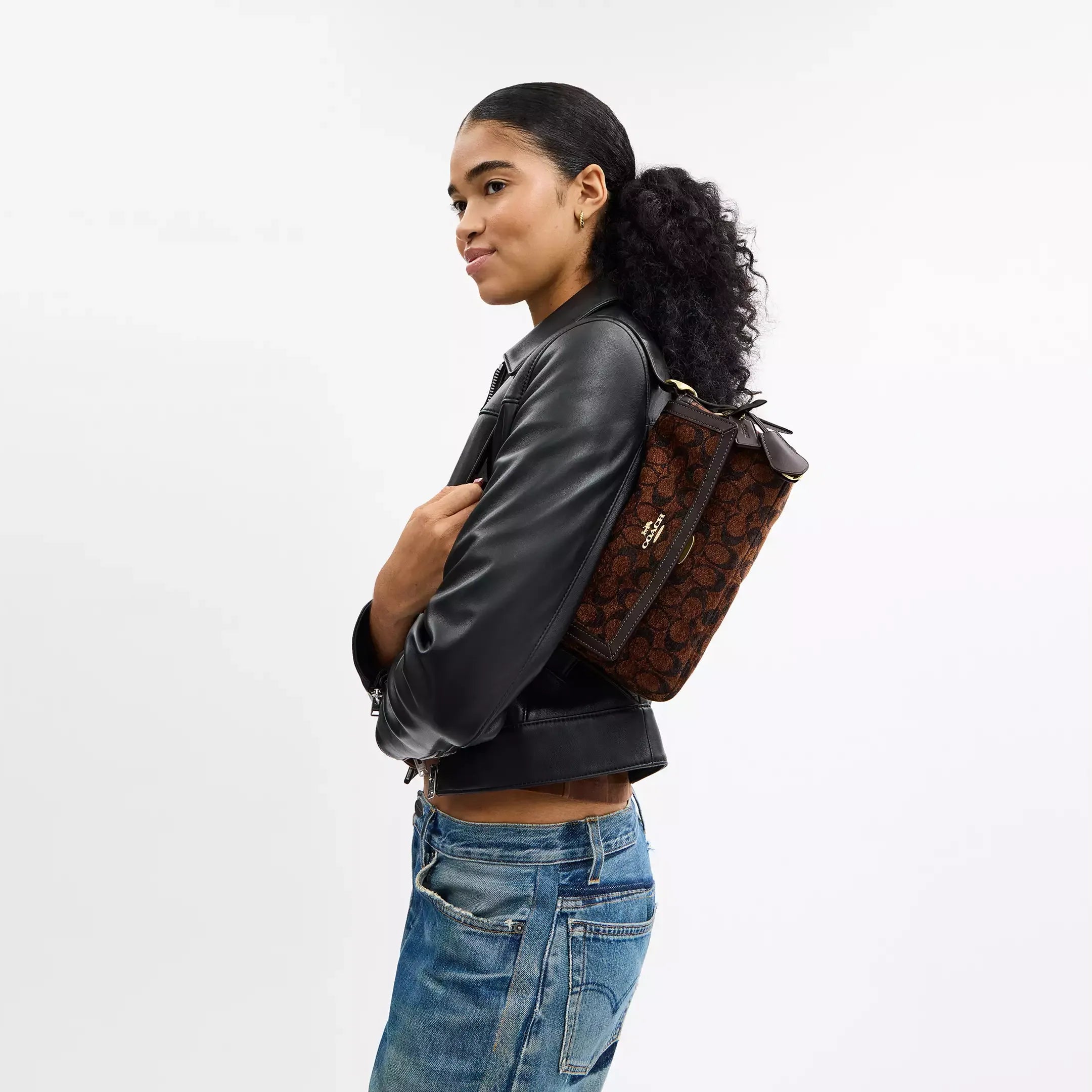 Coach Etta Small Flap Shoulder Bag In Signature Chenille
