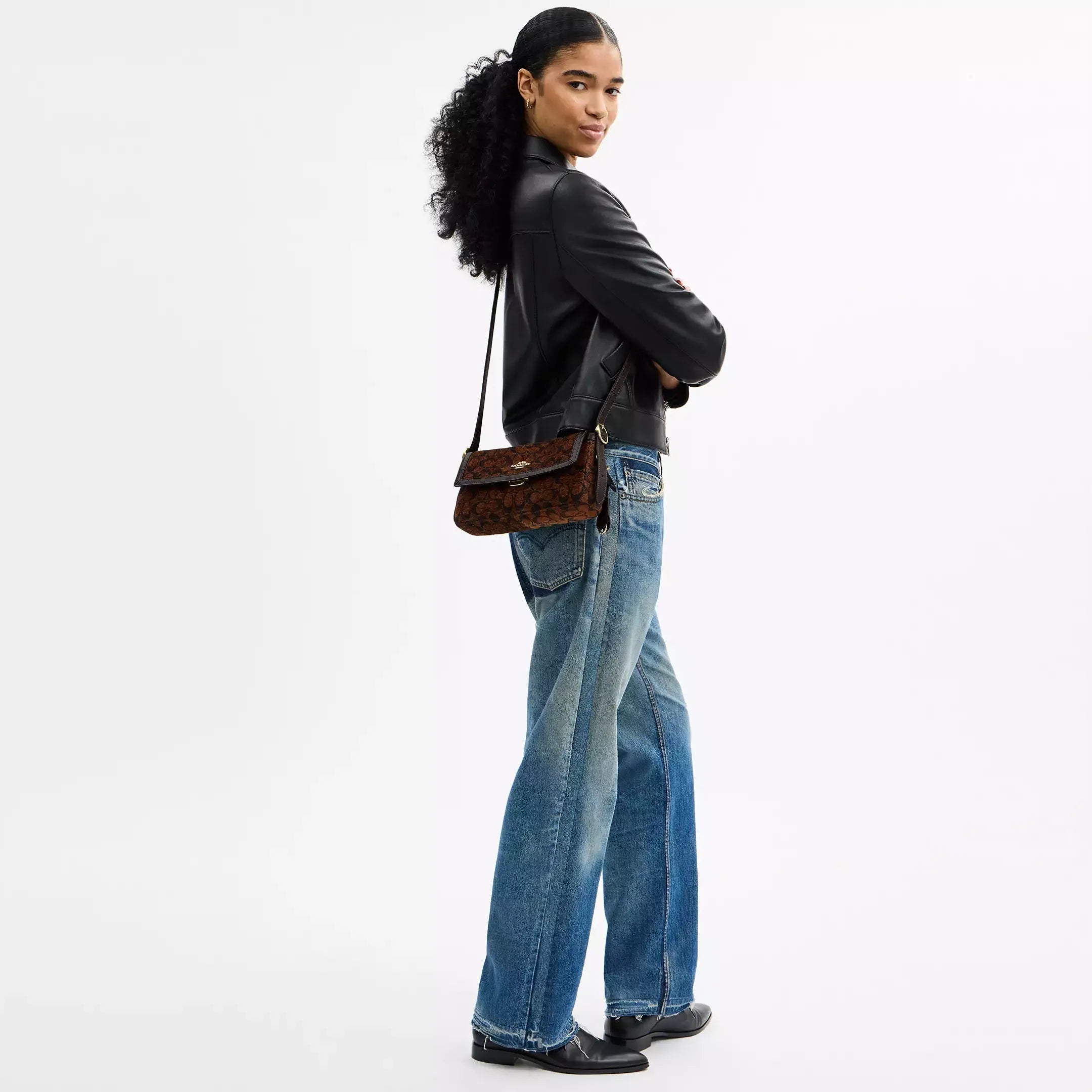 Coach Etta Small Flap Shoulder Bag In Signature Chenille