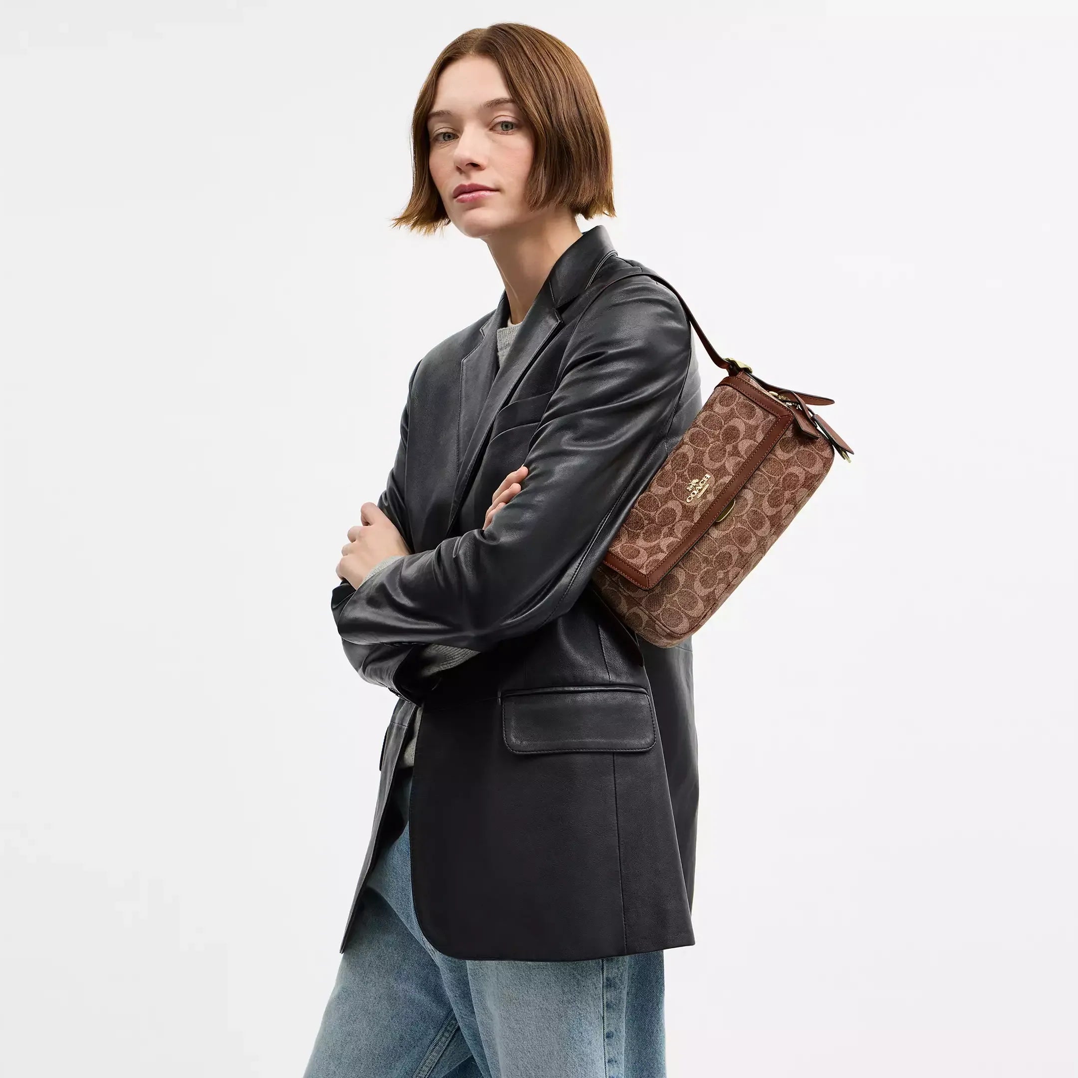 Coach Etta Small Flap Shoulder Bag In Signature Chenille