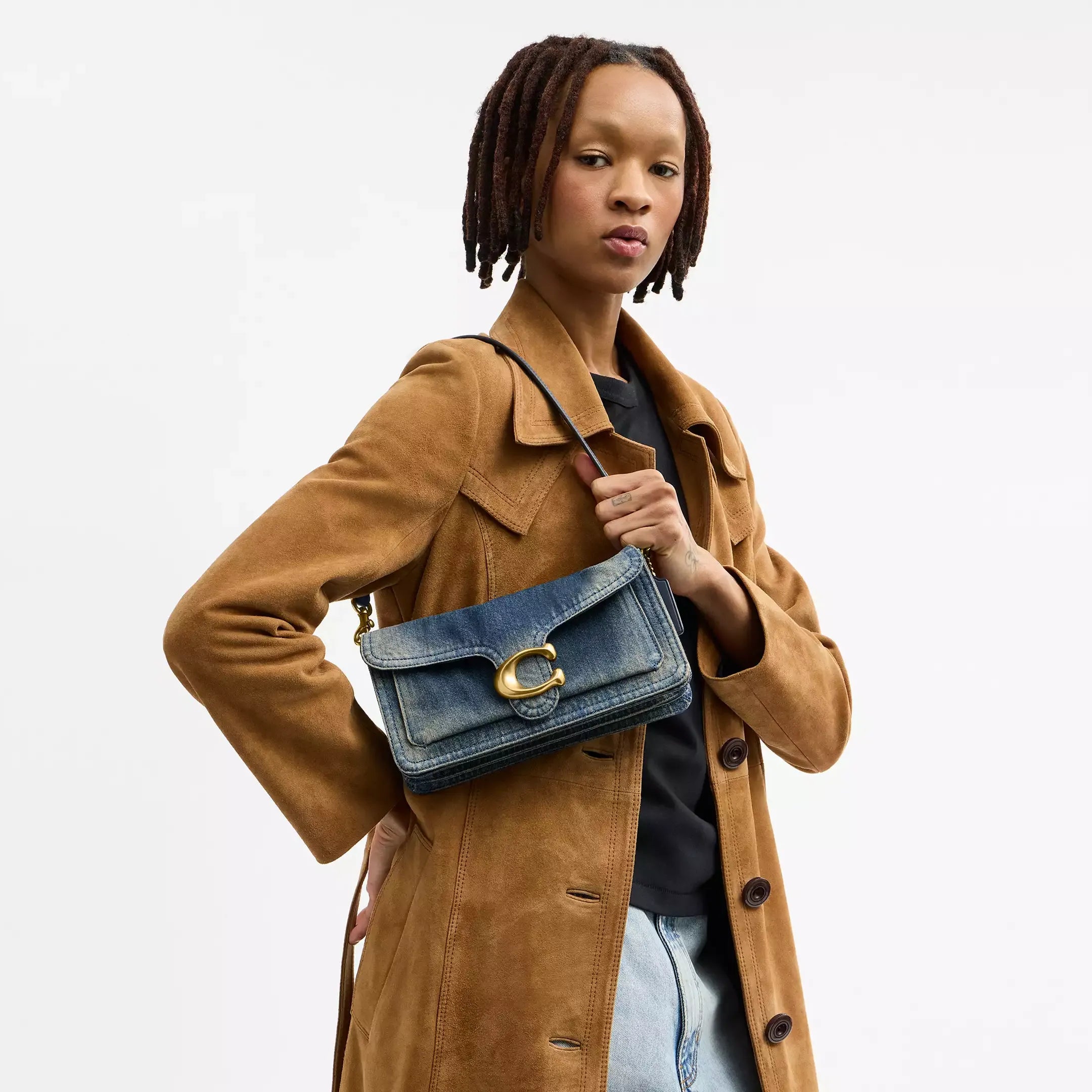 Coach Tabby Shoulder Bag 26 In Regenerative Cotton Denim
