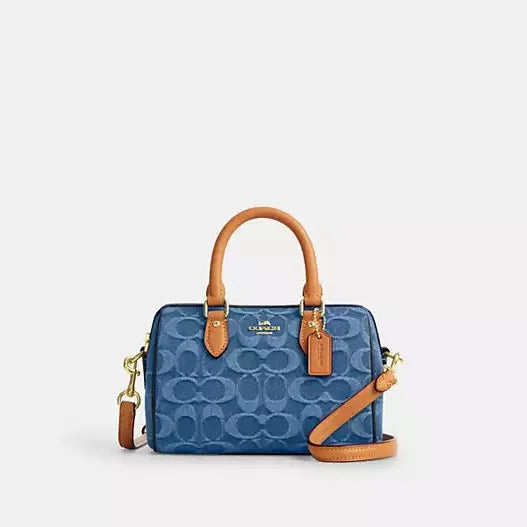 Coach Mini Rowan Crossbody Bag In Signature Denim
