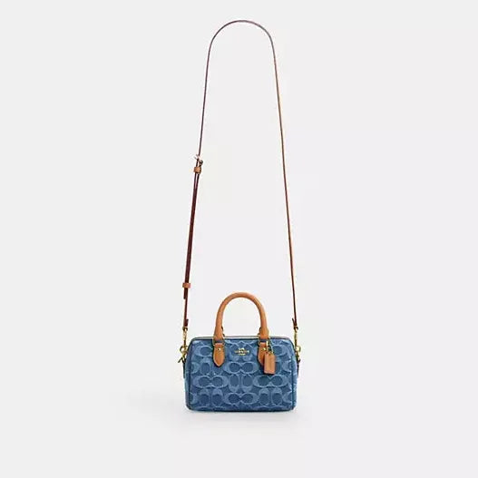 Coach Mini Rowan Crossbody Bag In Signature Denim