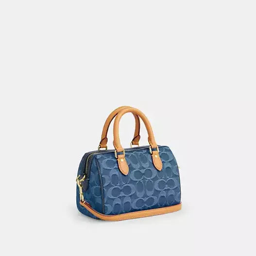 Coach Mini Rowan Crossbody Bag In Signature Denim