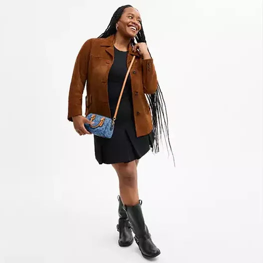 Coach Mini Rowan Crossbody Bag In Signature Denim