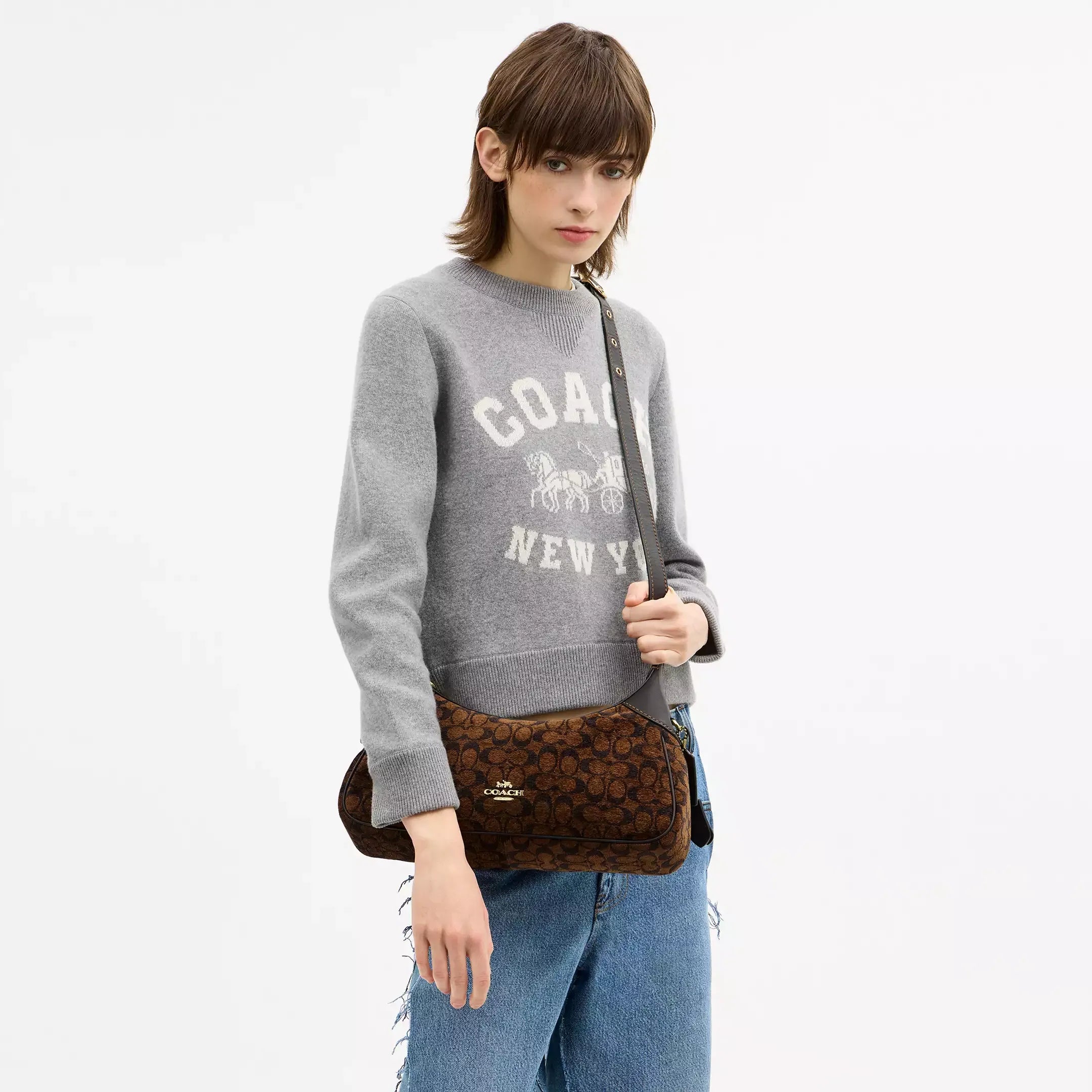 Coach Ella Small Shoulder Bag In Signature Chenille