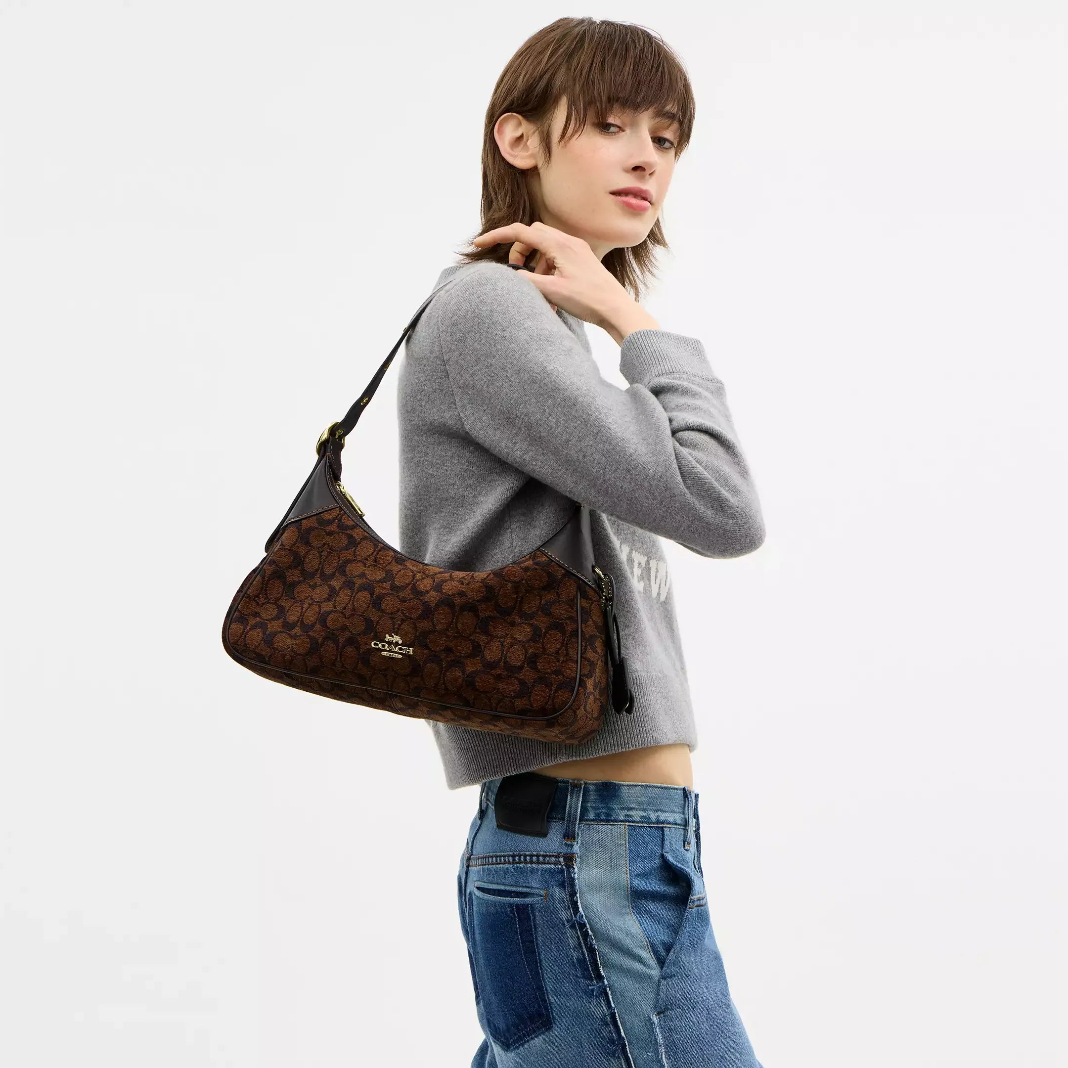 Coach Ella Small Shoulder Bag In Signature Chenille