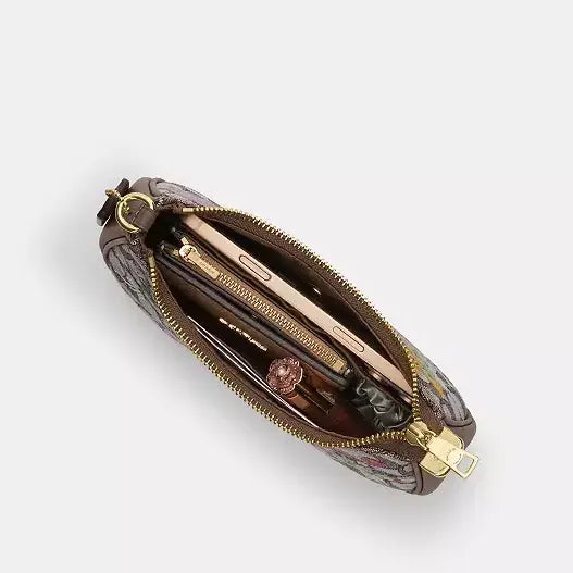 Coach  Teri Mini Crossbody Bag In Signature Jacquard With Floral Embroidery