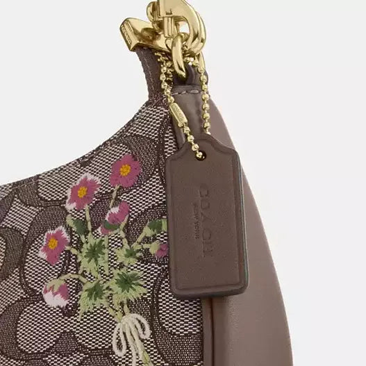 Coach  Teri Mini Crossbody Bag In Signature Jacquard With Floral Embroidery