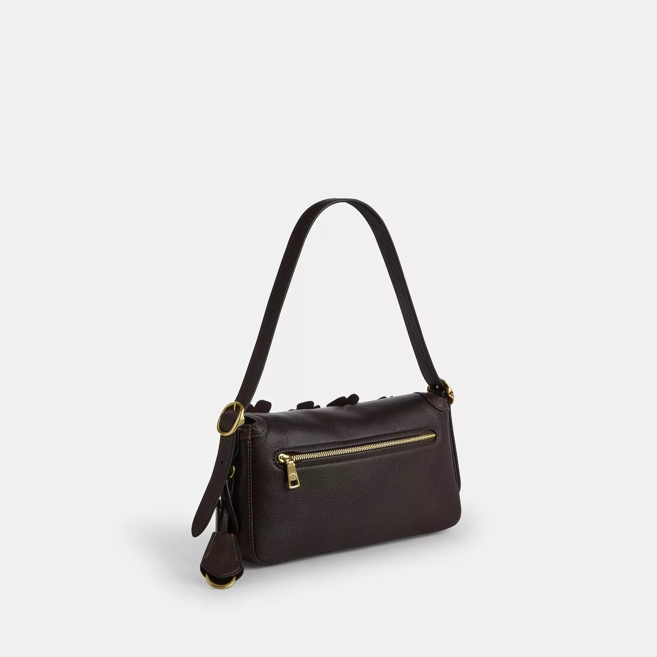 Coach Etta Small Flap Shoulder Bag With Floral Applique