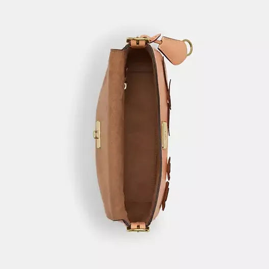 Coach Etta Small Flap Shoulder Bag With Floral Applique
