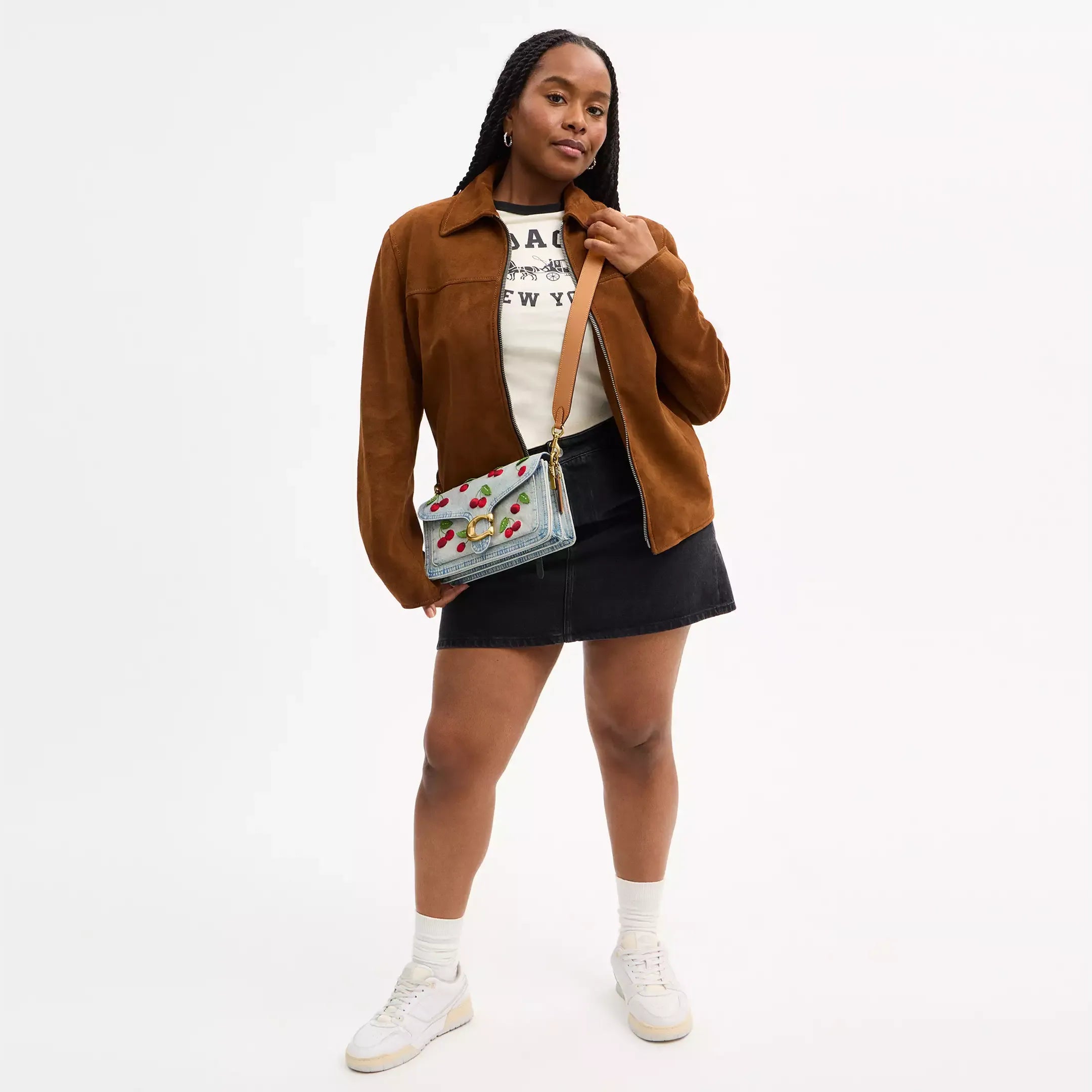 Coach Tabby Shoulder Bag 26 With Cherry Embroidery