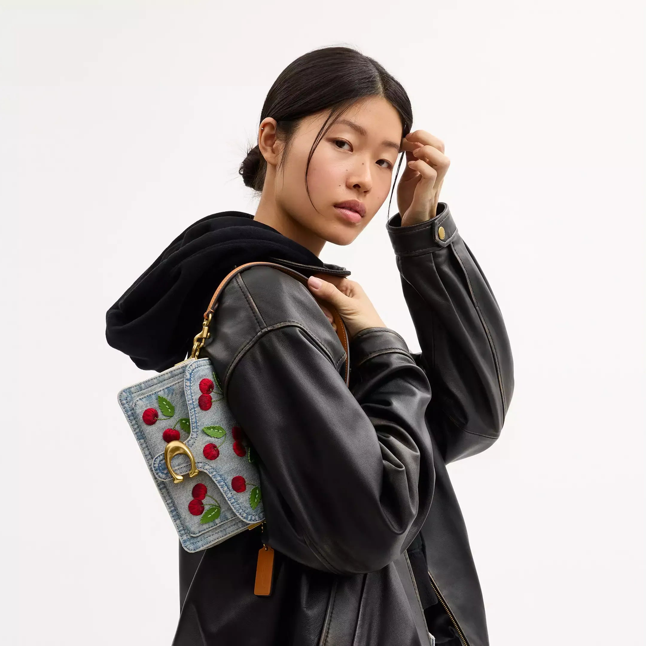 Coach Tabby Shoulder Bag 20 With Cherry Embroidery
