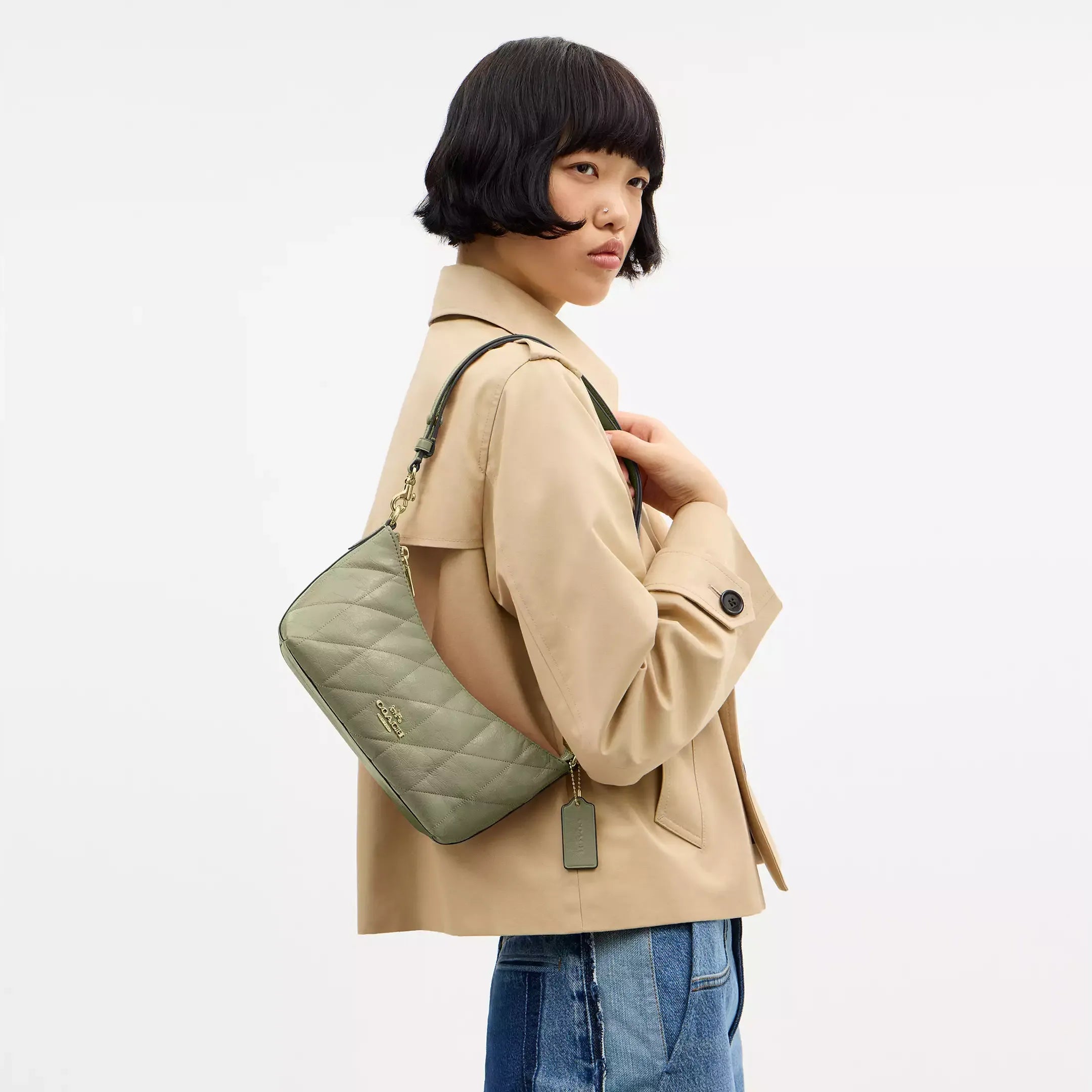 Coach Caitlin Shoulder Bag With Quilting