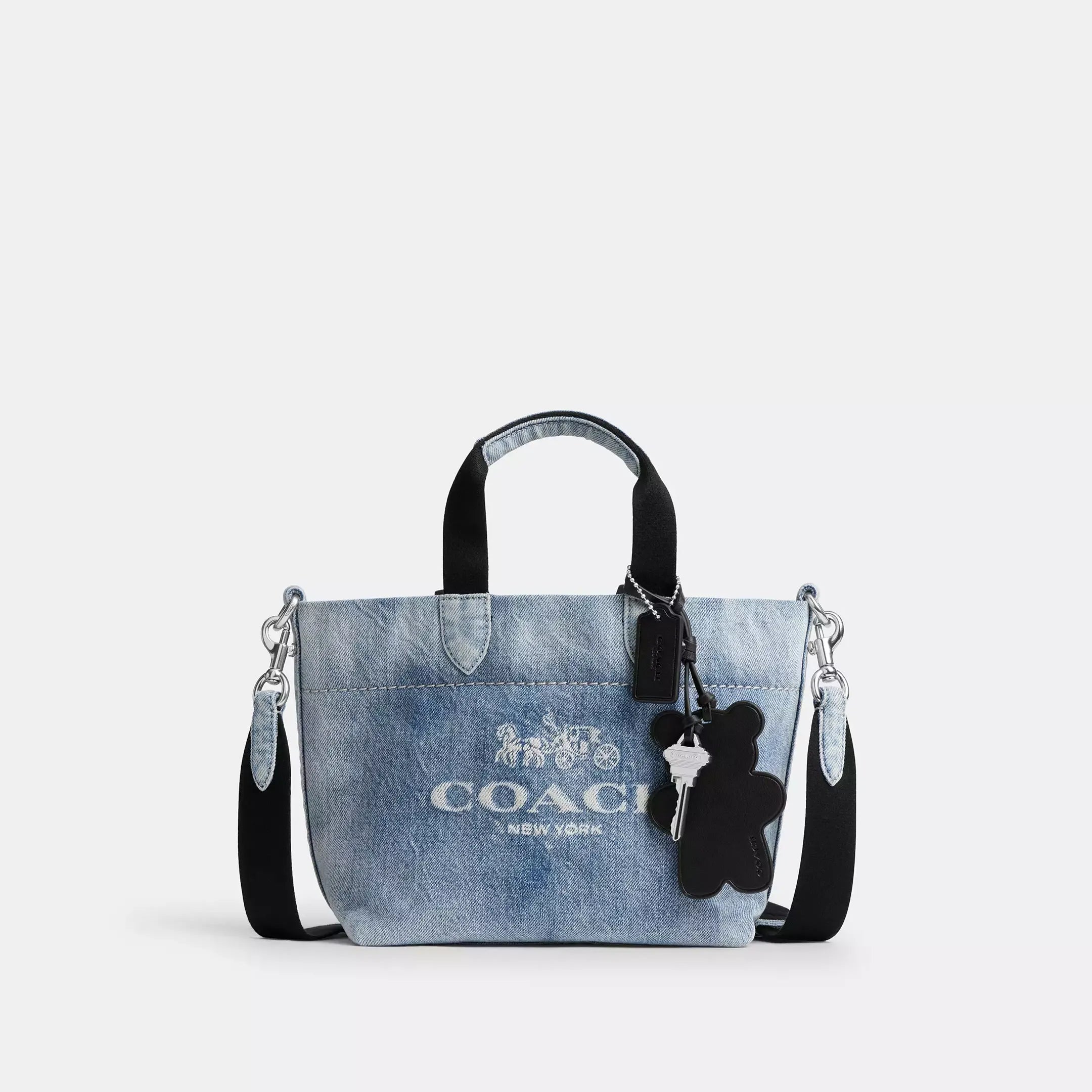 Coach Mini Tour Tote Bag In Loved Denim