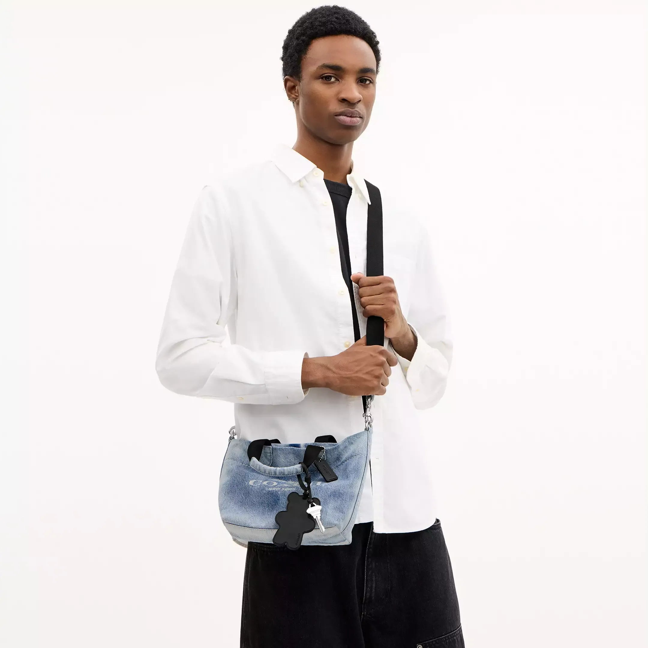 Coach Mini Tour Tote Bag In Loved Denim