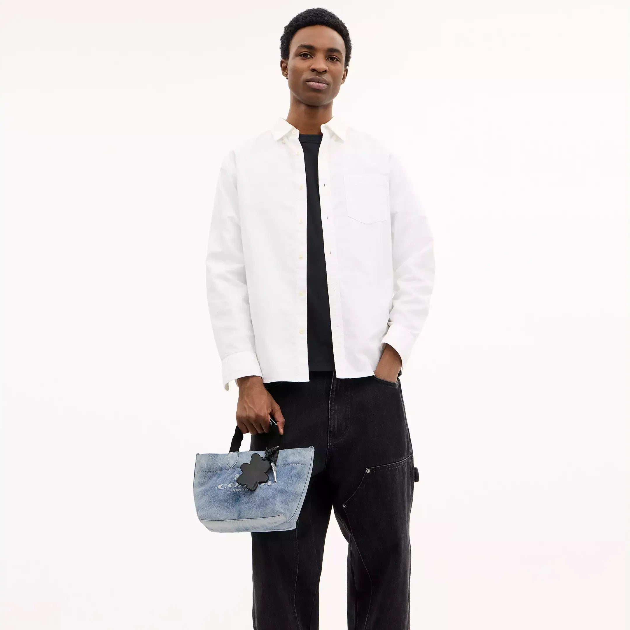Coach Mini Tour Tote Bag In Loved Denim