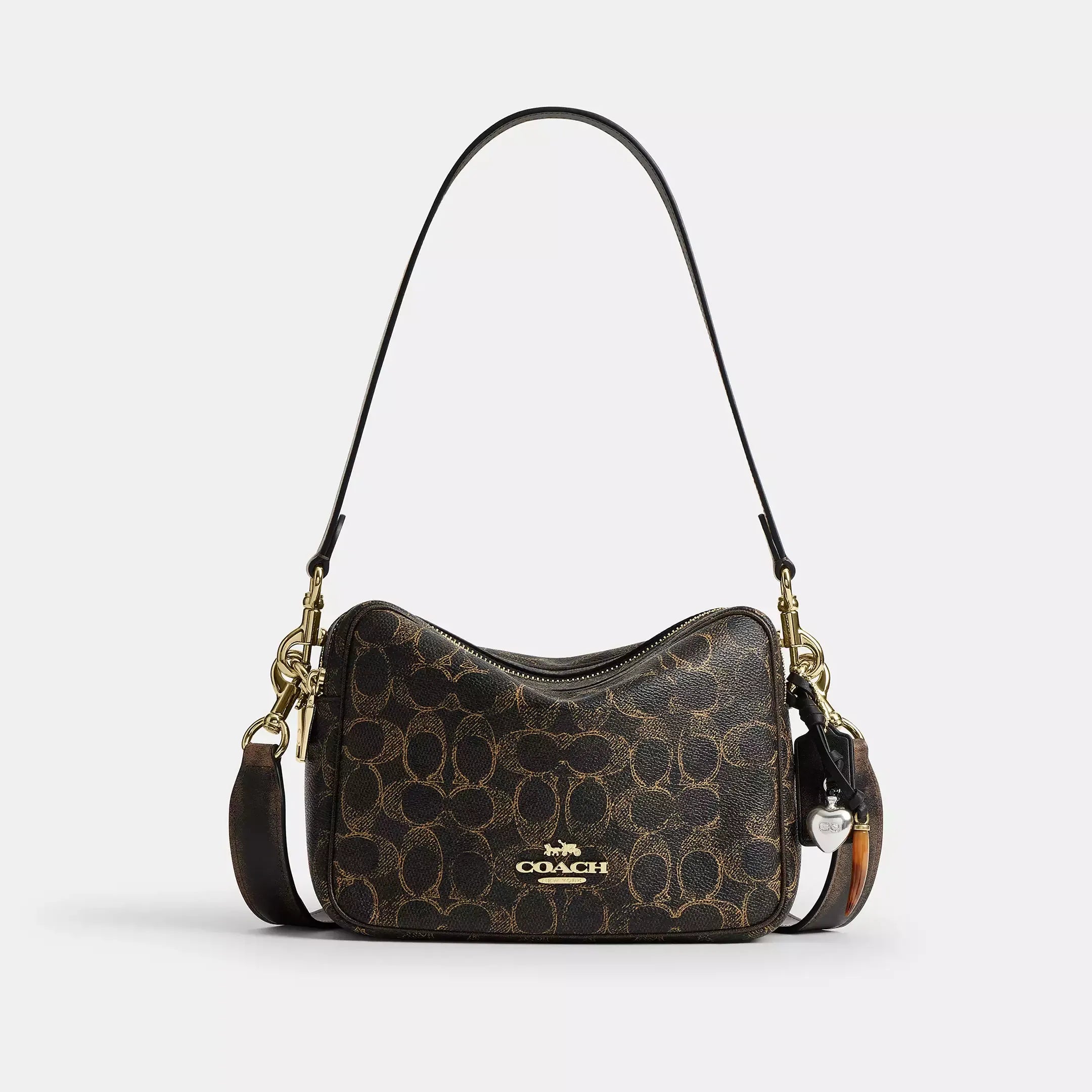 Coach Carey Crossbody Bag In Loved Signature Canvas With Charms