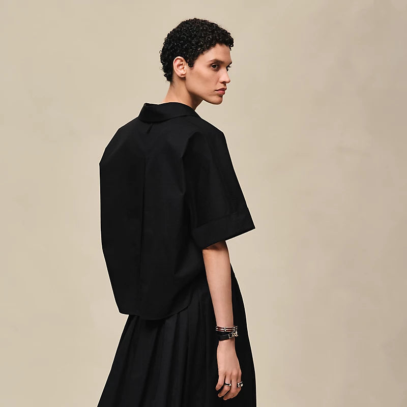 Hermès Cropped polo blouse