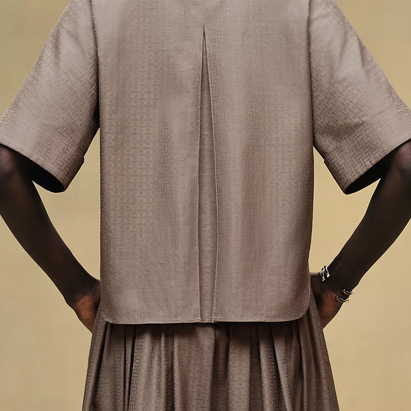 Hermès Cropped polo blouse